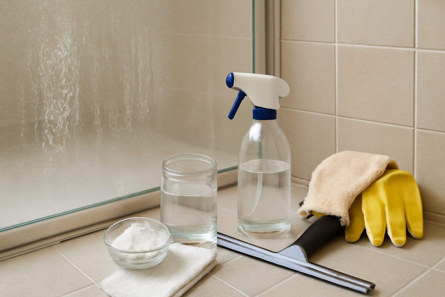 How to Remove Hard Water Stains from a Glass Shower Door illustration
