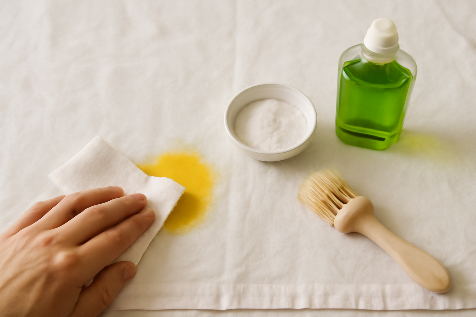 How to Remove a Set-In Mustard Stain from a Cotton Tablecloth illustration