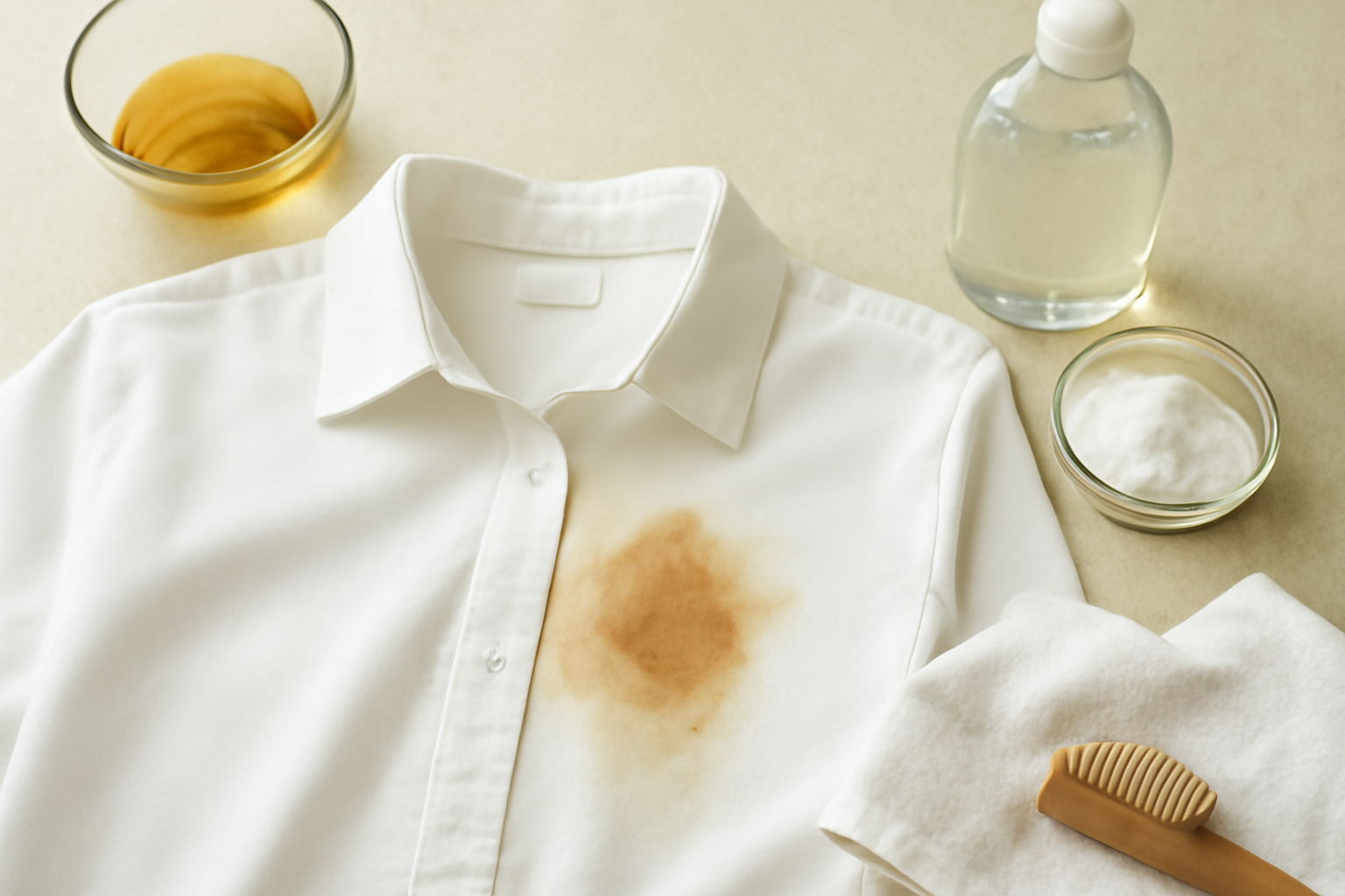 How to Remove a Set-In Tea Stain from a Polyester Shirt illustration