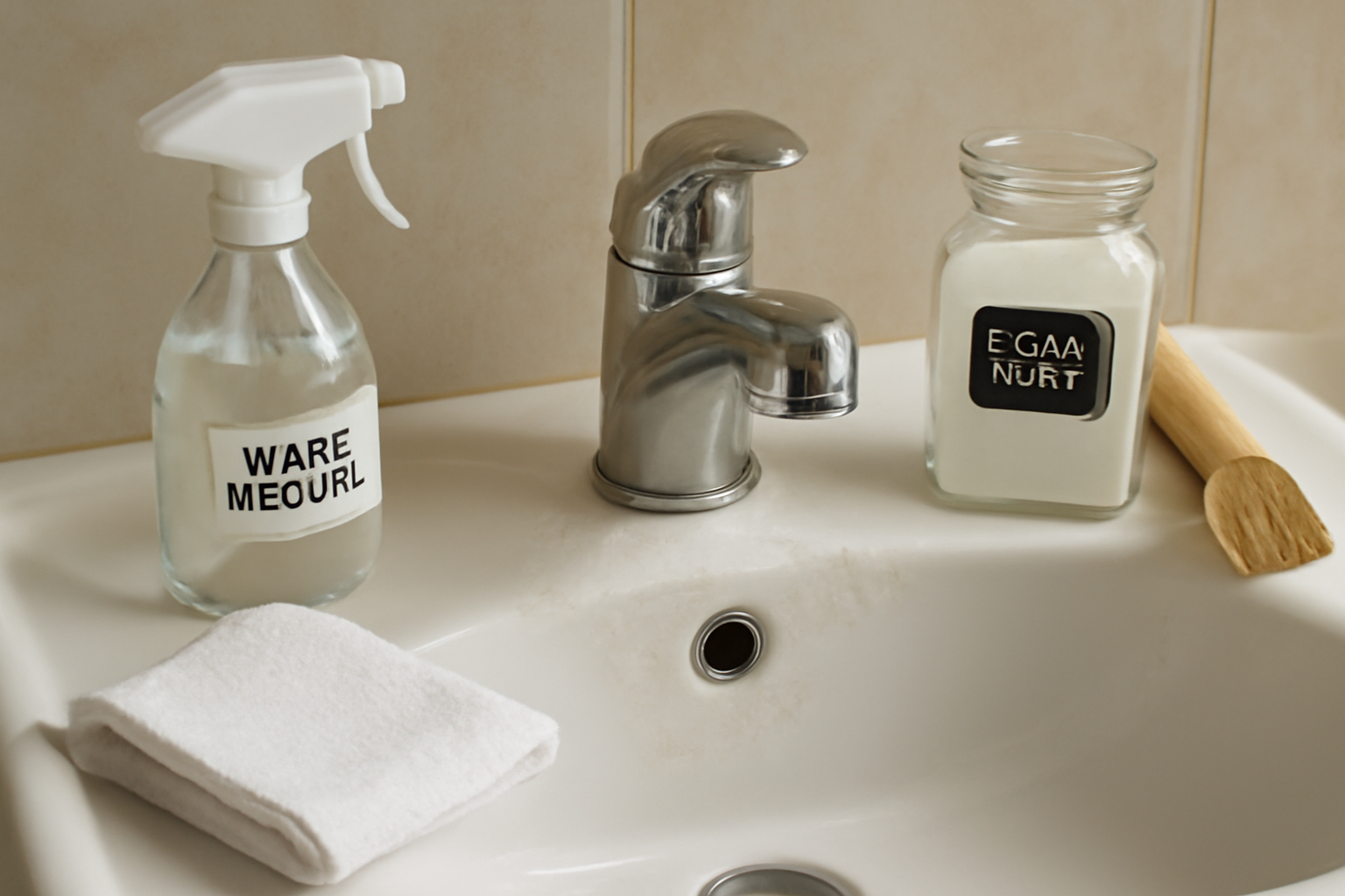 How to Remove Hard Water Stains from a Porcelain Sink illustration