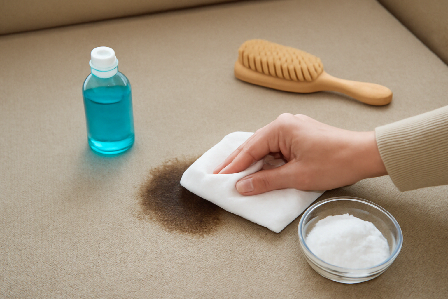 How to Remove a Grease Stain from a Polyester Couch illustration