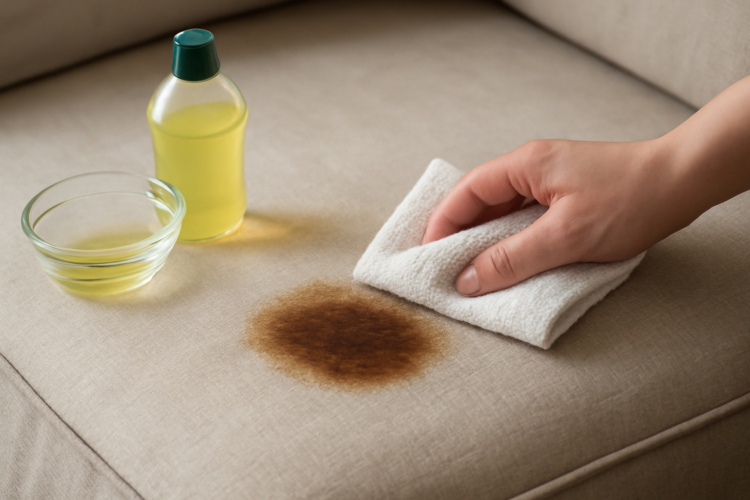 How to Remove a Grease Stain from a Linen Couch illustration