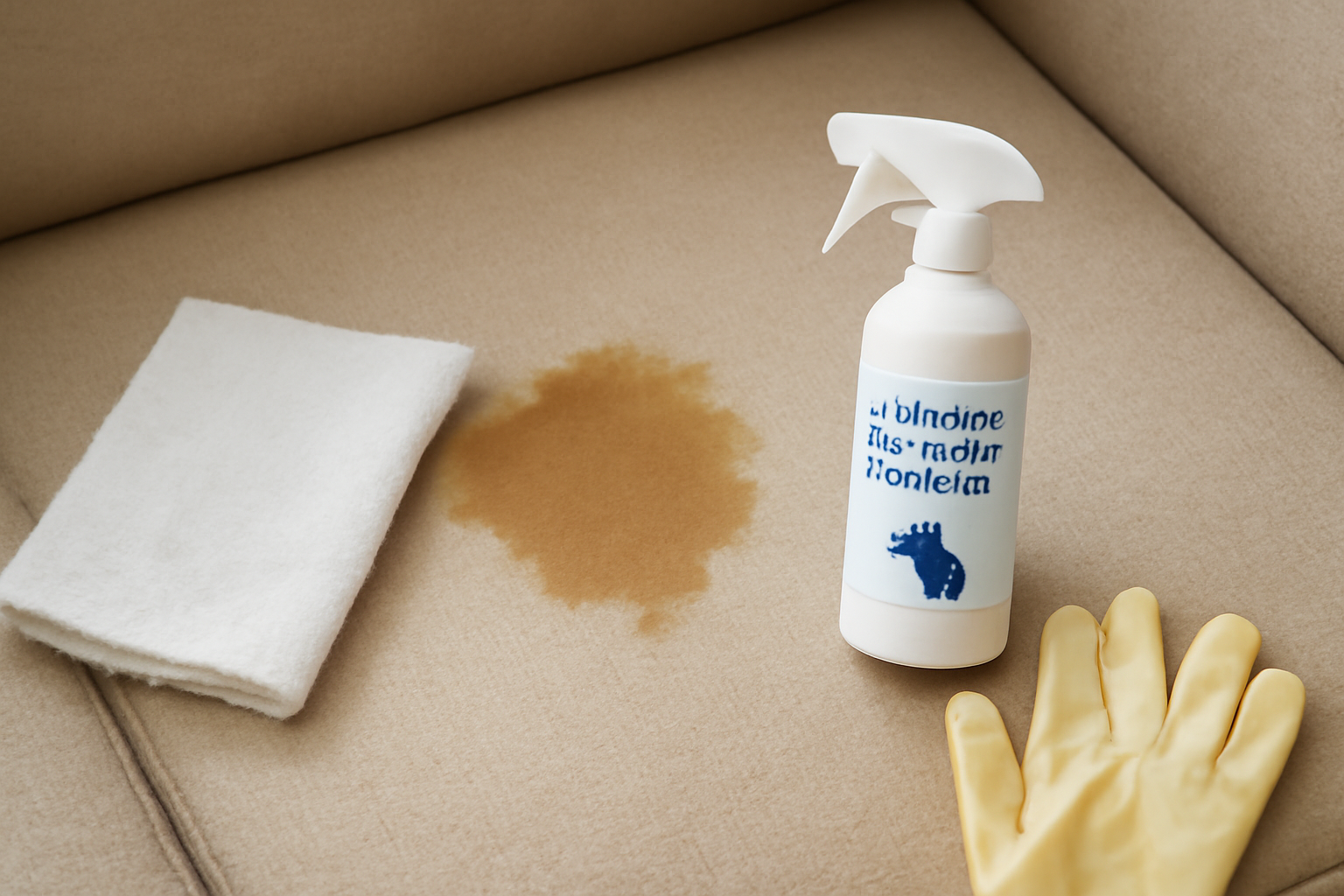 How to Remove a Fresh Dog Urine Stain from a Polyester Couch illustration
