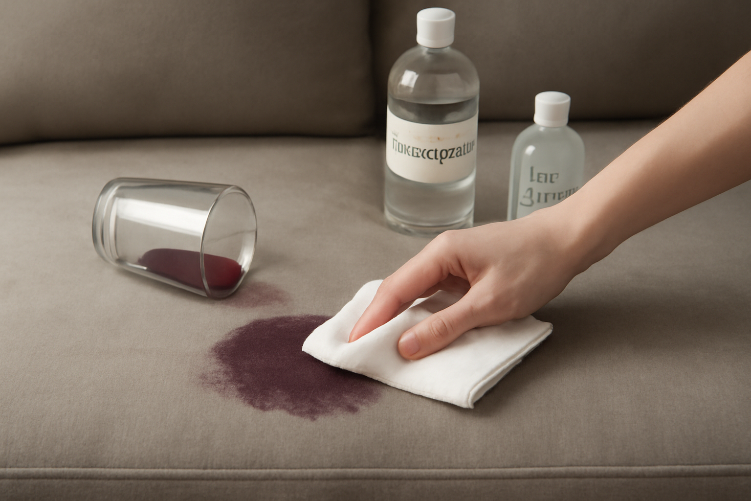 How to Remove a Set-In Red Wine Stain from a Microfiber Couch illustration
