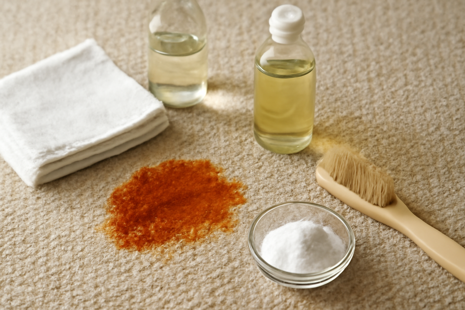 How to Remove a Dried Ketchup Stain from a Polyester Rug illustration
