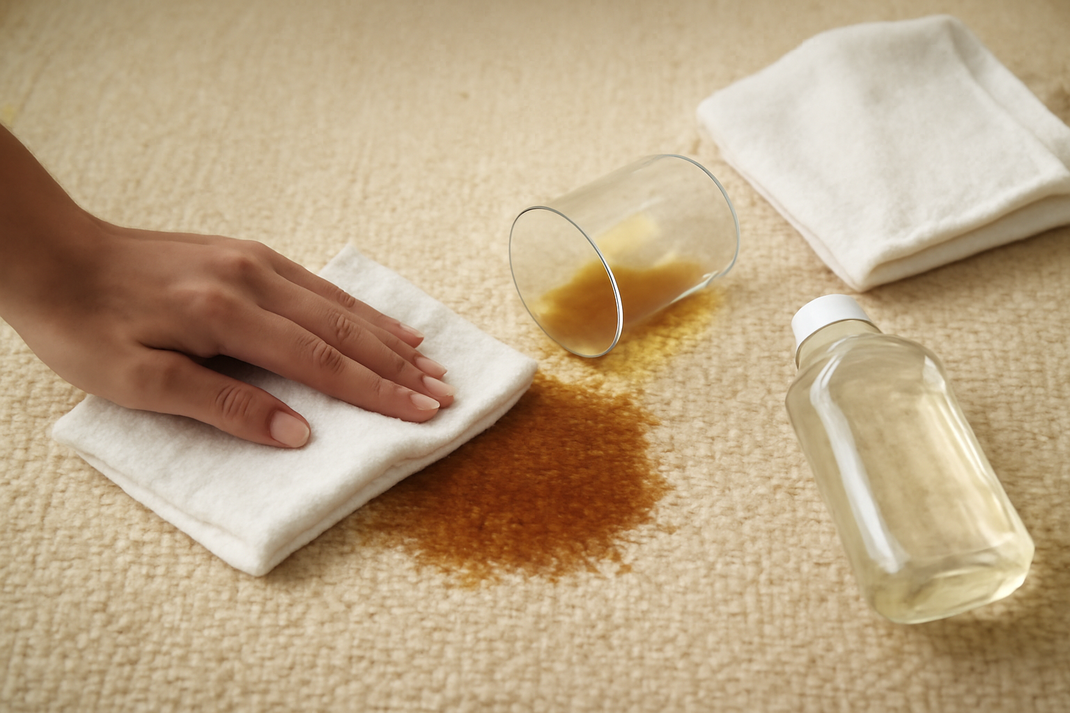 How to Remove a Fresh Coffee Stain from a Wool Rug illustration
