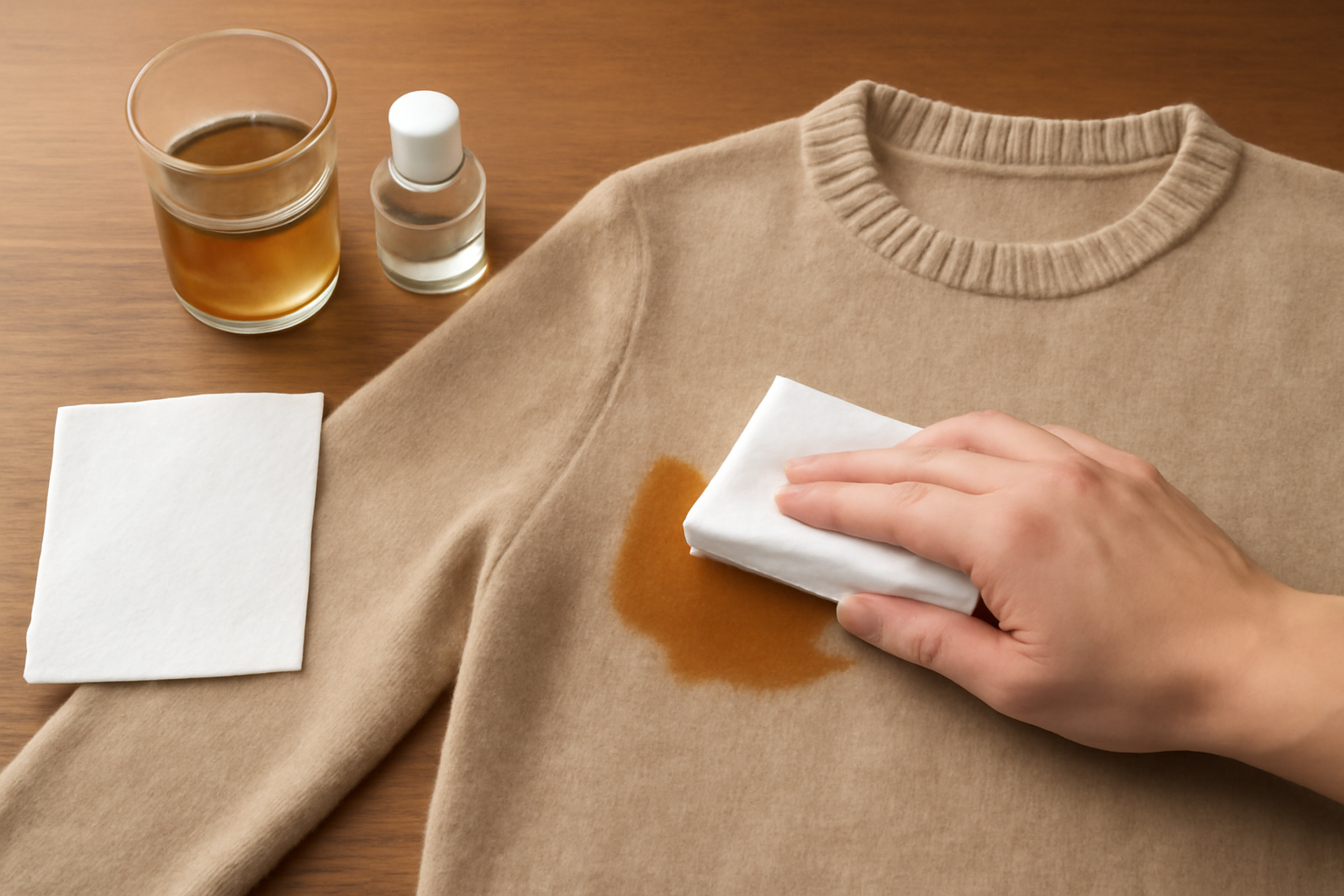 How to Remove a Fresh Tea Stain from a Wool Sweater illustration