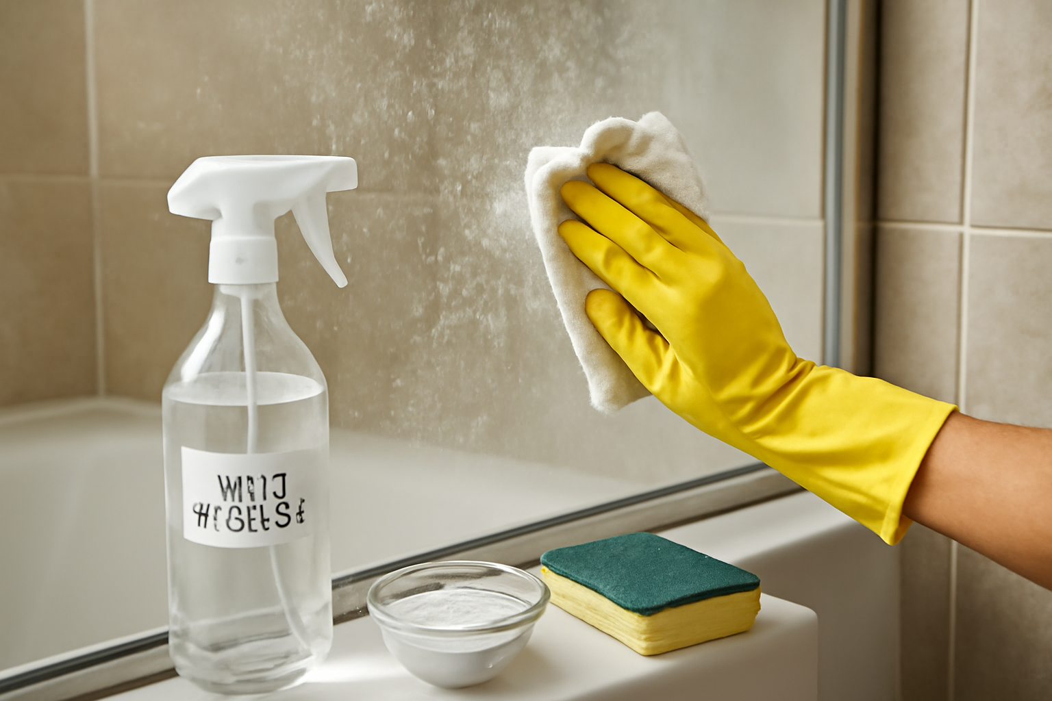 How to Remove Hard Water Stains from a Glass Shower Door illustration