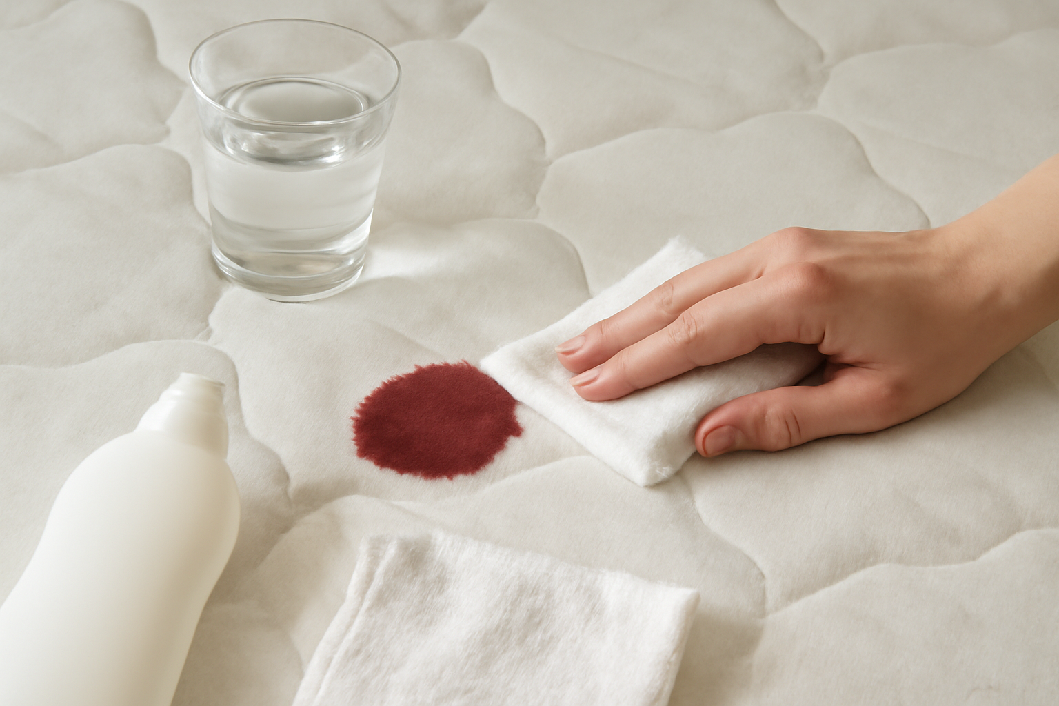 How to Remove a Fresh Blood Stain from a Cotton Mattress illustration
