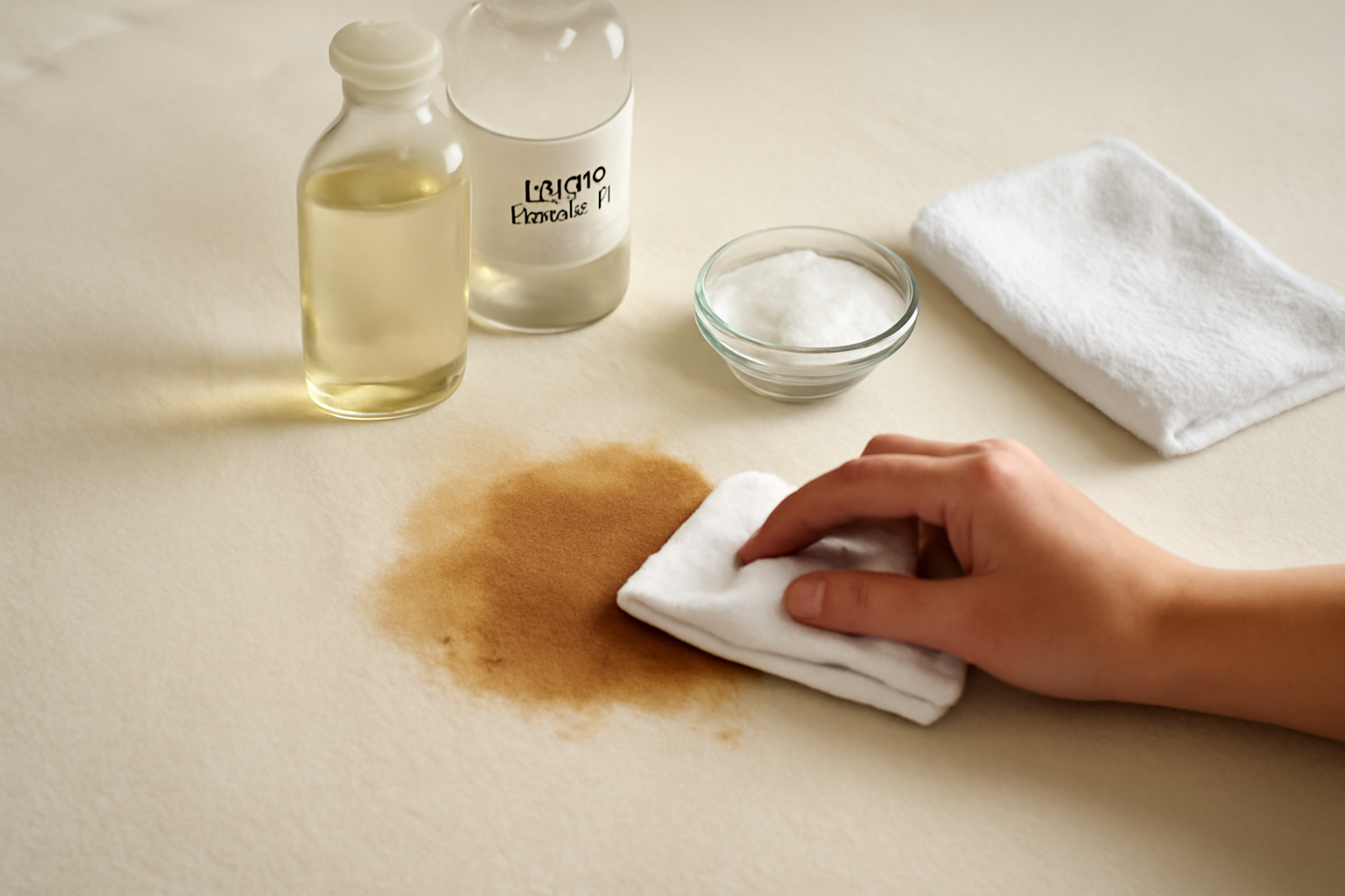 How to Remove a Dried Tea Stain from a Memory Foam Mattress illustration