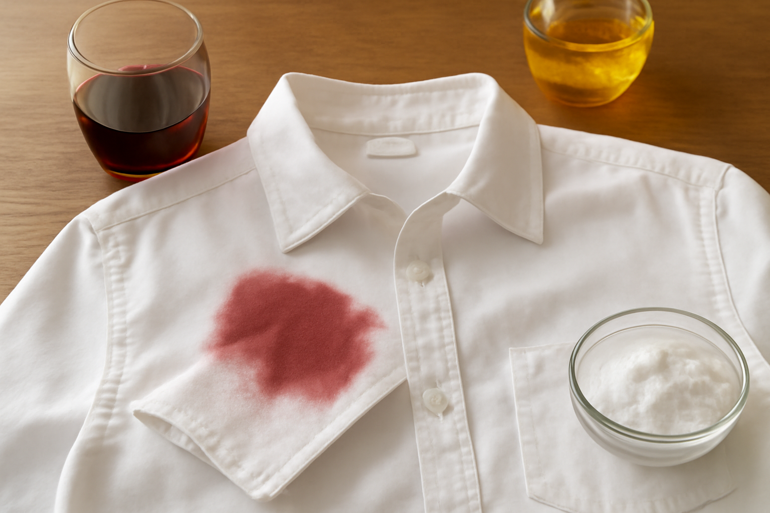 How to Remove a Set-In Red Wine Stain from a Cotton Shirt illustration