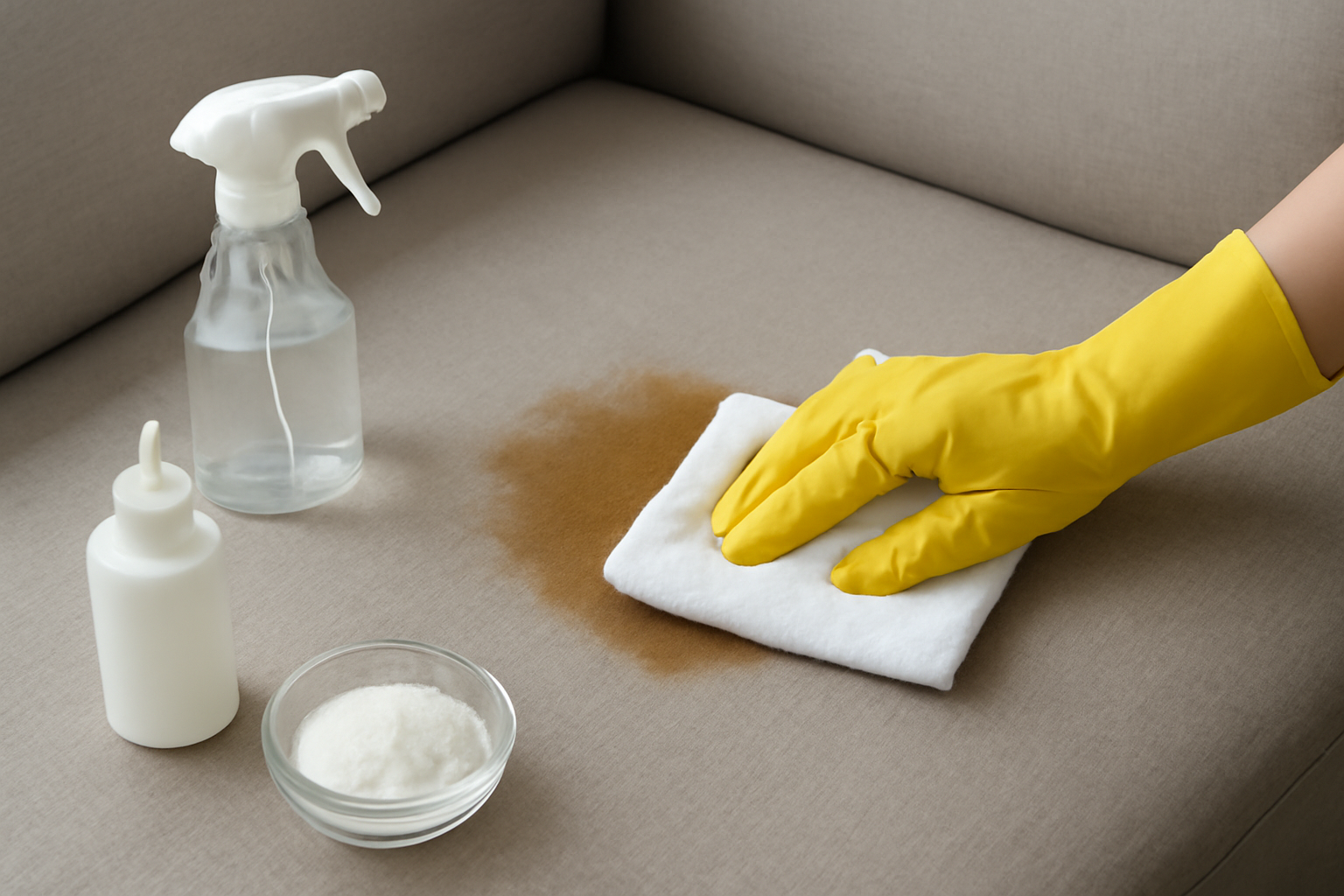 How to Remove a Dried Dog Urine Stain from a Polyester Couch illustration