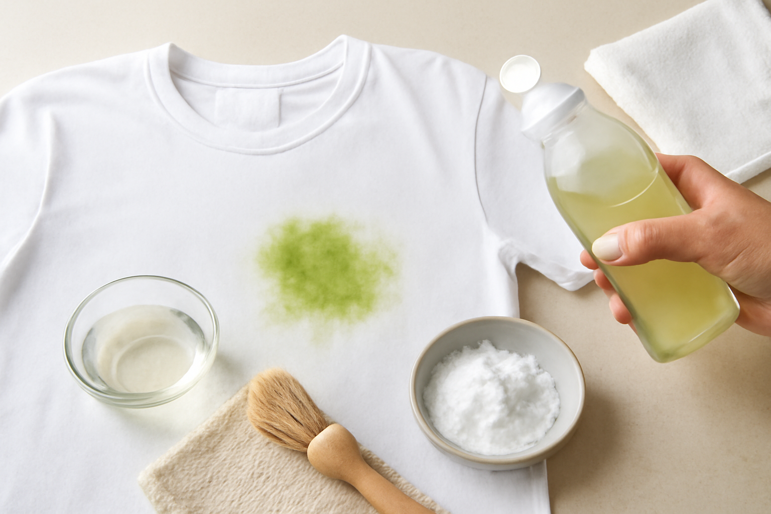 How to Remove a Set-In Grass Stain from a Cotton Shirt illustration