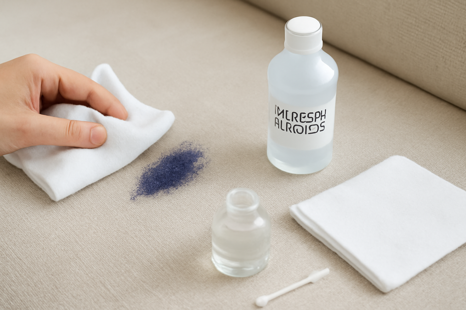 How to Remove a Ballpoint Pen Ink Stain from a Polyester Couch illustration