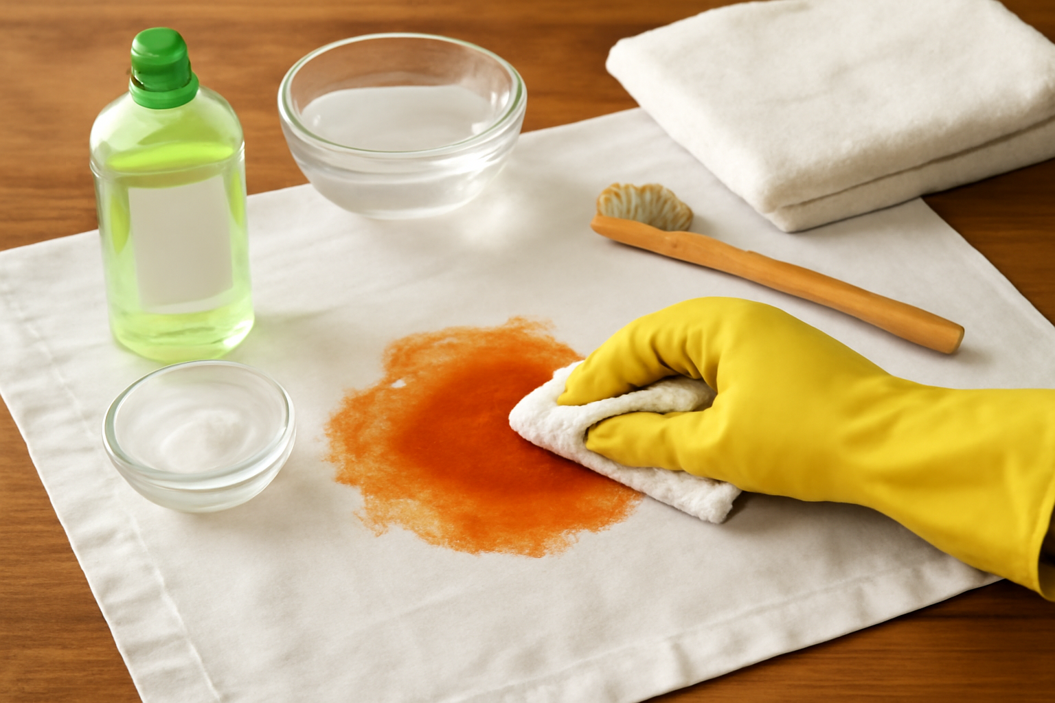 How to Remove a Set-In Tomato Sauce Stain from a Cotton Tablecloth illustration