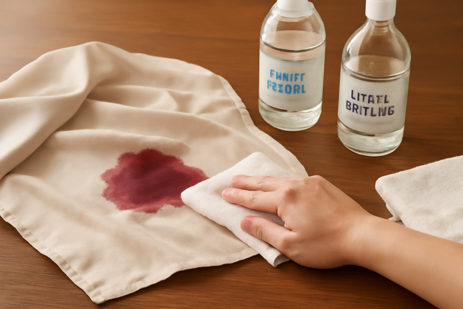 How to Remove a Fresh Red Wine Stain from a Silk Scarf Without Damaging the Fabric illustration