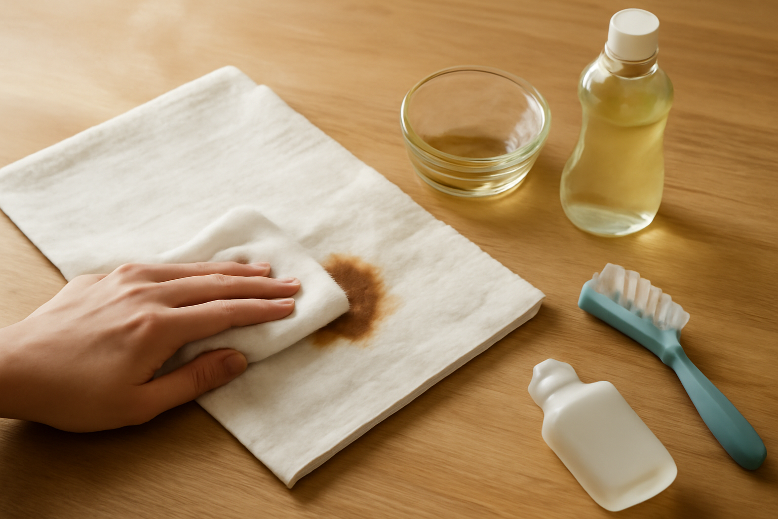 How to Remove a Fresh Coffee Stain from a Linen Napkin illustration