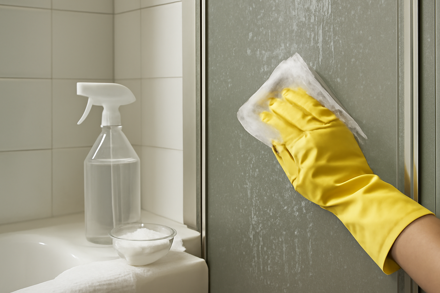 How to Remove Hard Water Spots from a Glass Shower Door illustration