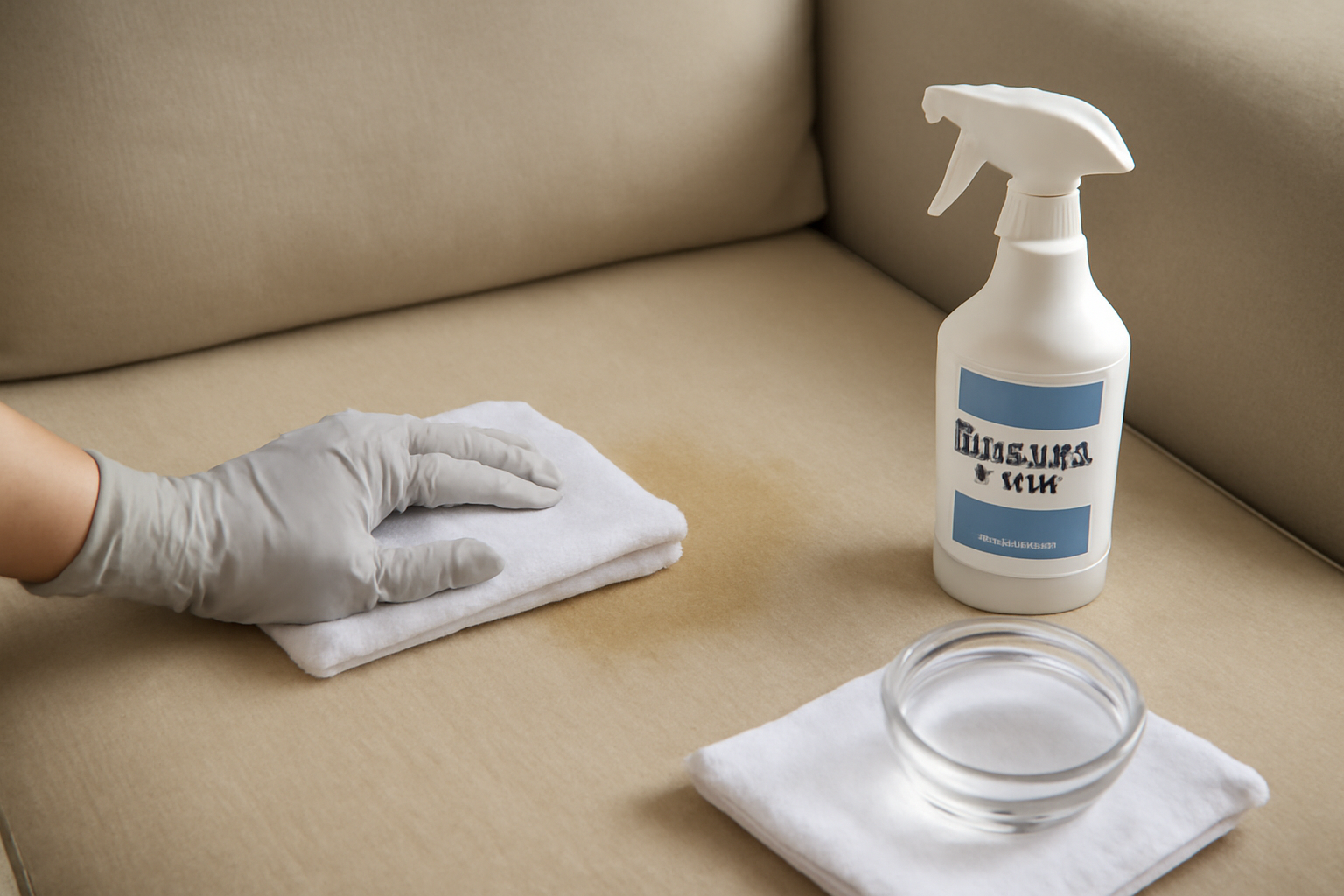 How to Remove a Fresh Cat Urine Stain from a Cotton Couch illustration