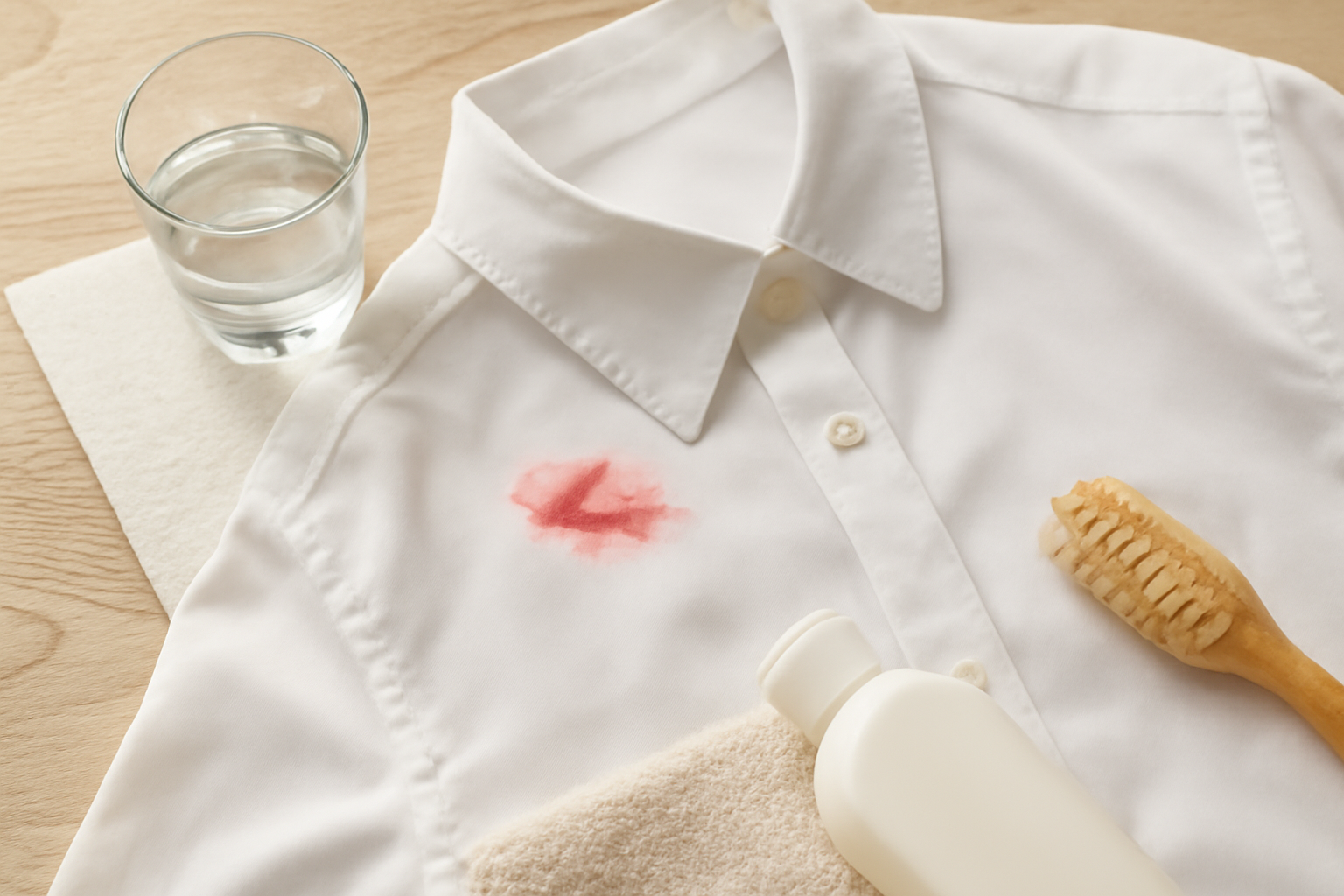 Imagem editorial: Como tirar mancha de batom de camisa social branca de algodão