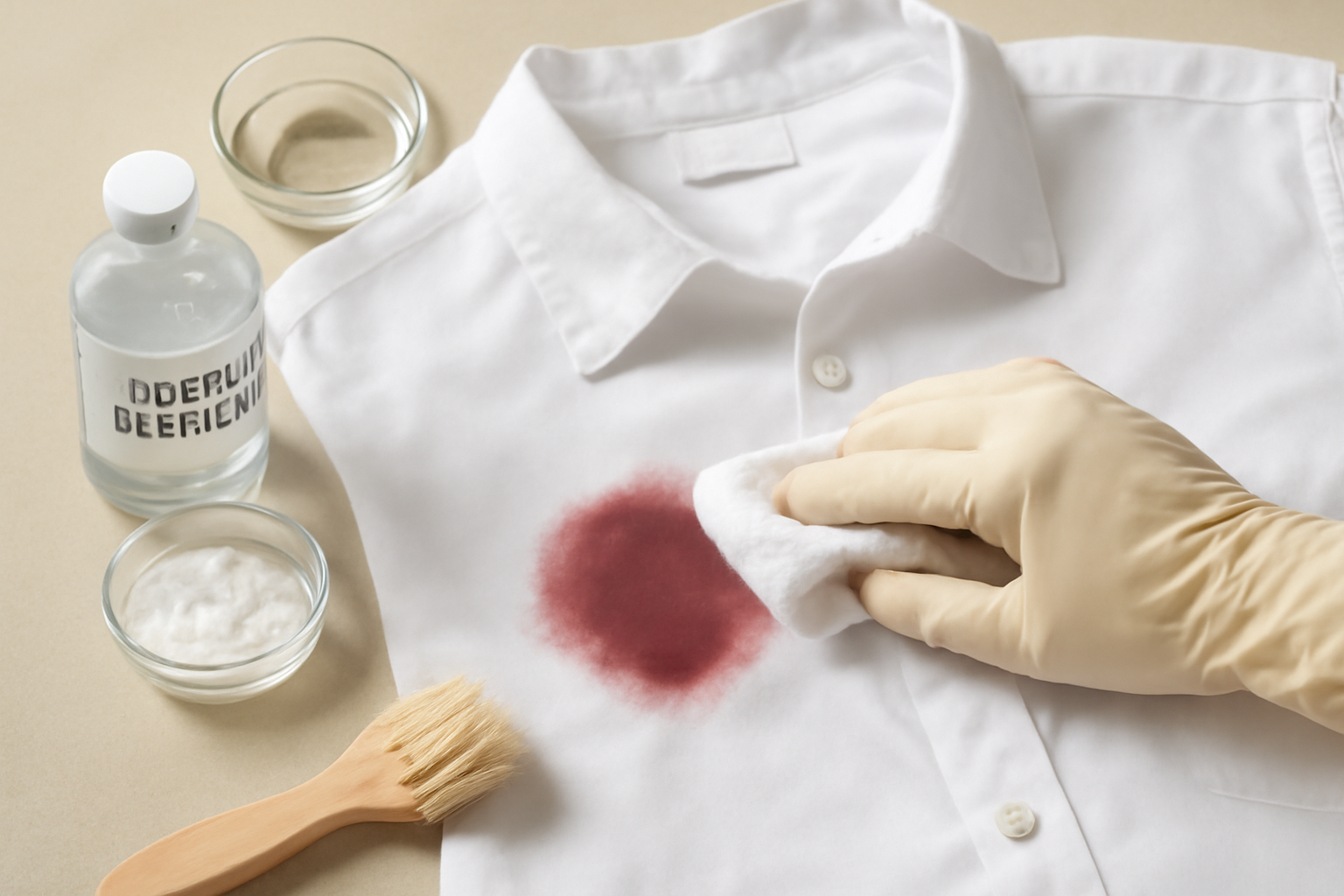 How to Remove a Set-In Red Wine Stain from a Cotton Shirt illustration