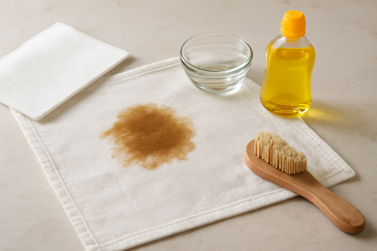 How to Remove a Dried Coffee Stain from a Cotton Dish Towel illustration