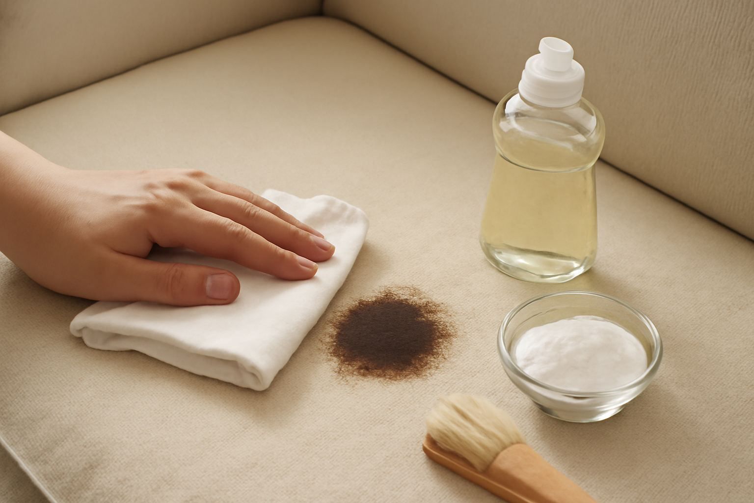 How to Remove a Grease Stain from a Cotton Couch Cushion illustration