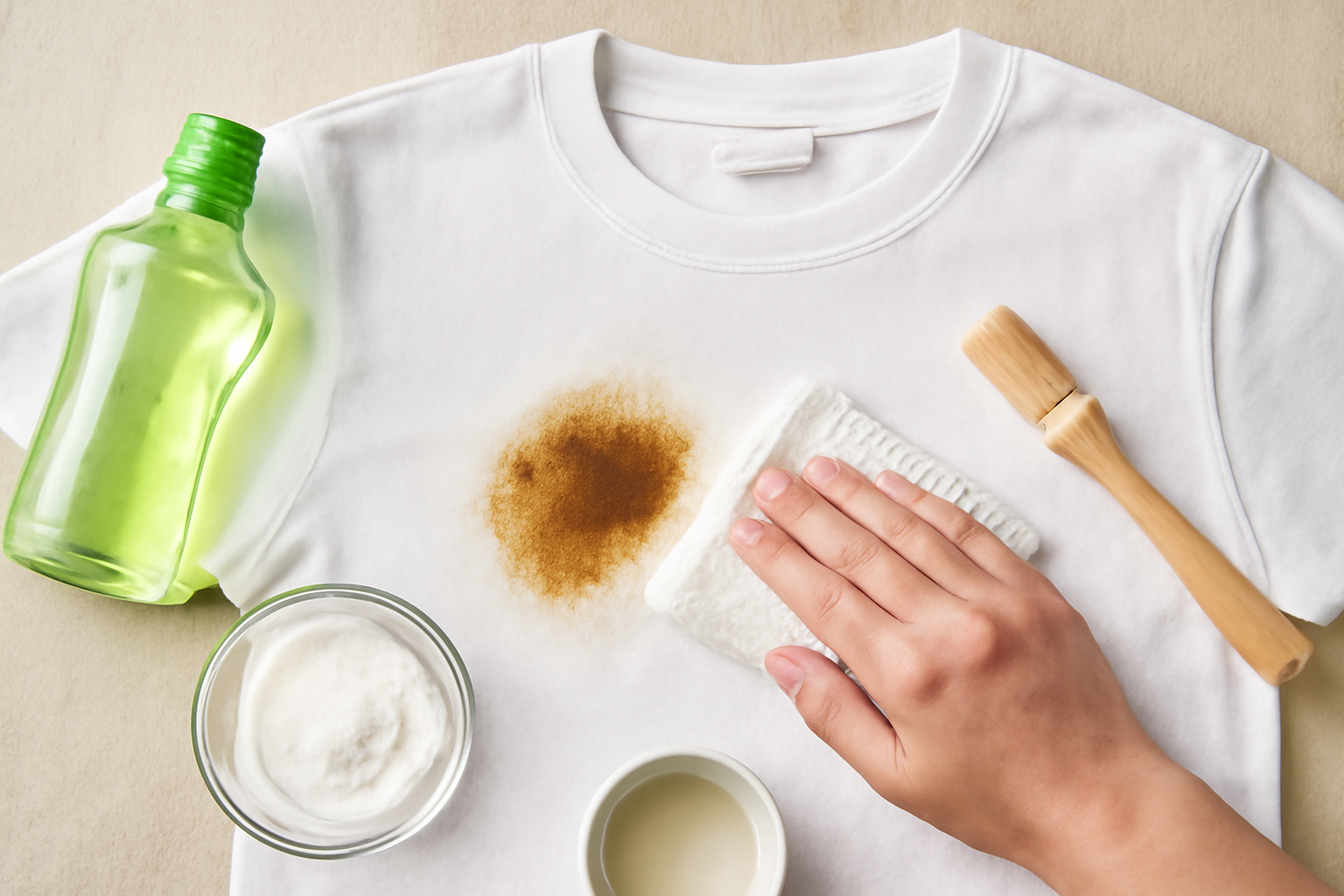 How to Remove a Set-In Grease Stain from a Cotton T-Shirt illustration