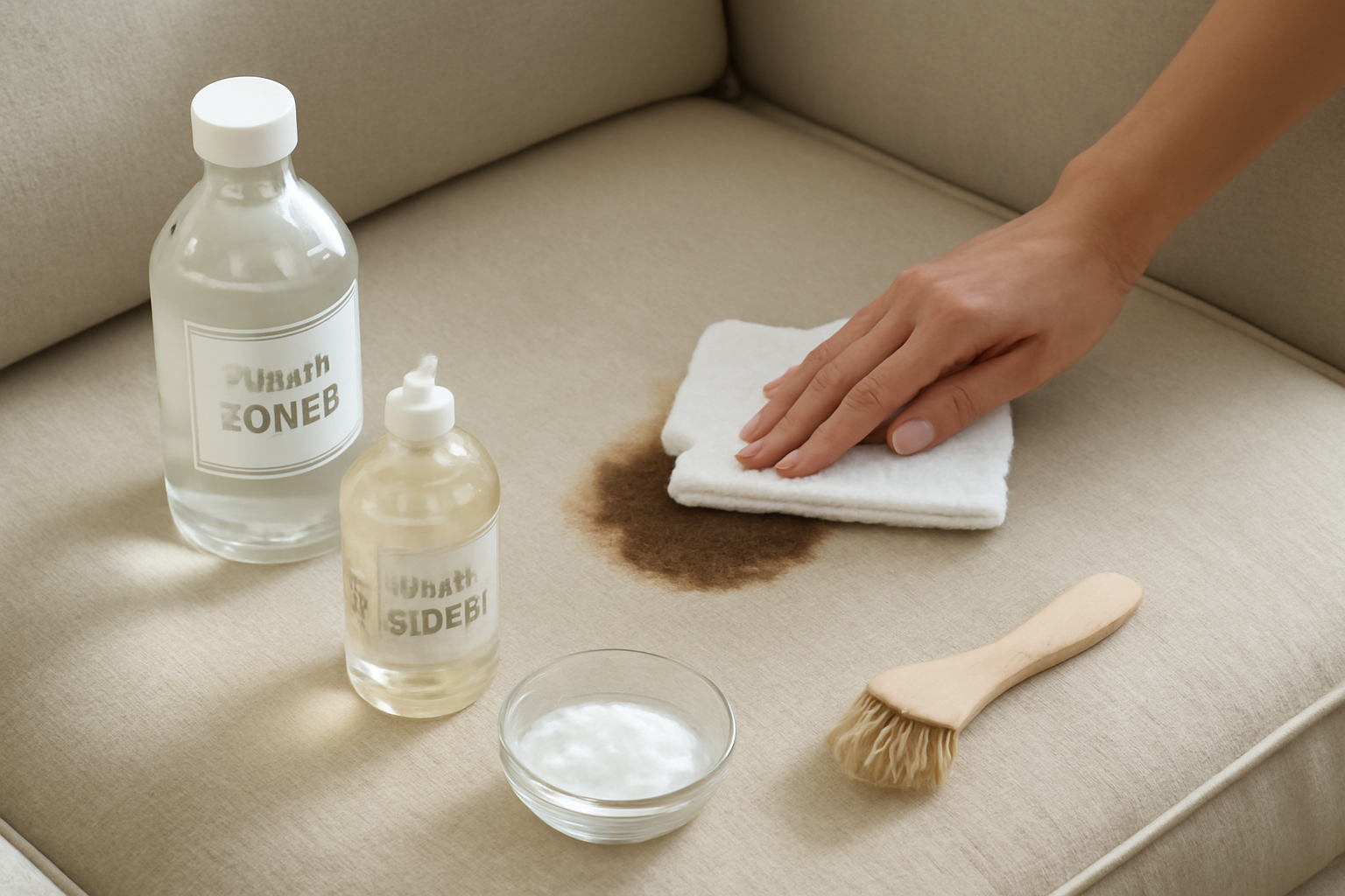 How to Remove a Dried Coffee Stain from a Linen Sofa illustration