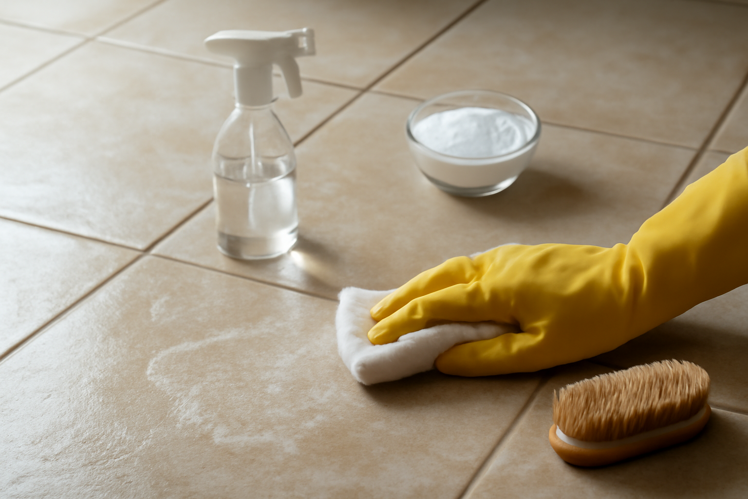 How to Remove Hard Water Stains from a Ceramic Tile Floor illustration