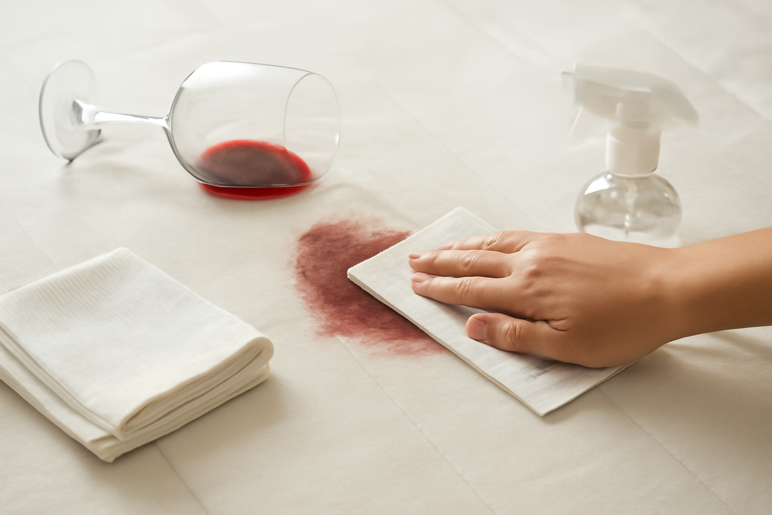 How to Remove a Fresh Red Wine Stain from a Cotton Mattress illustration