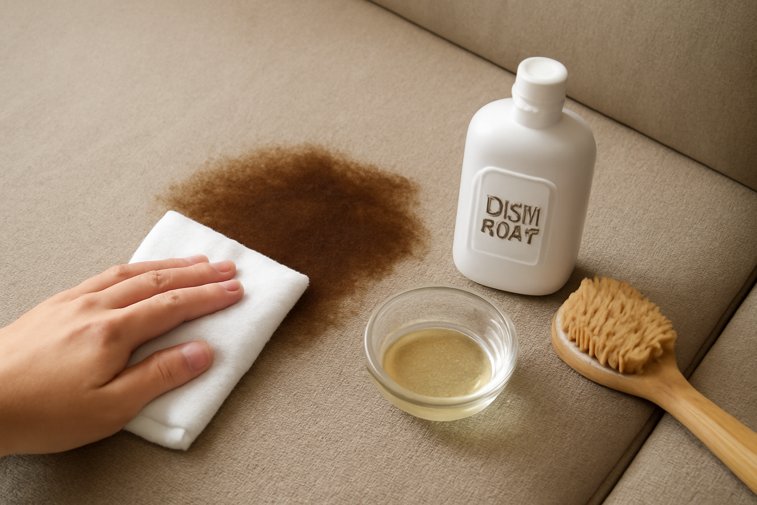 How to Remove a Cooking Oil Stain from a Polyester Couch illustration