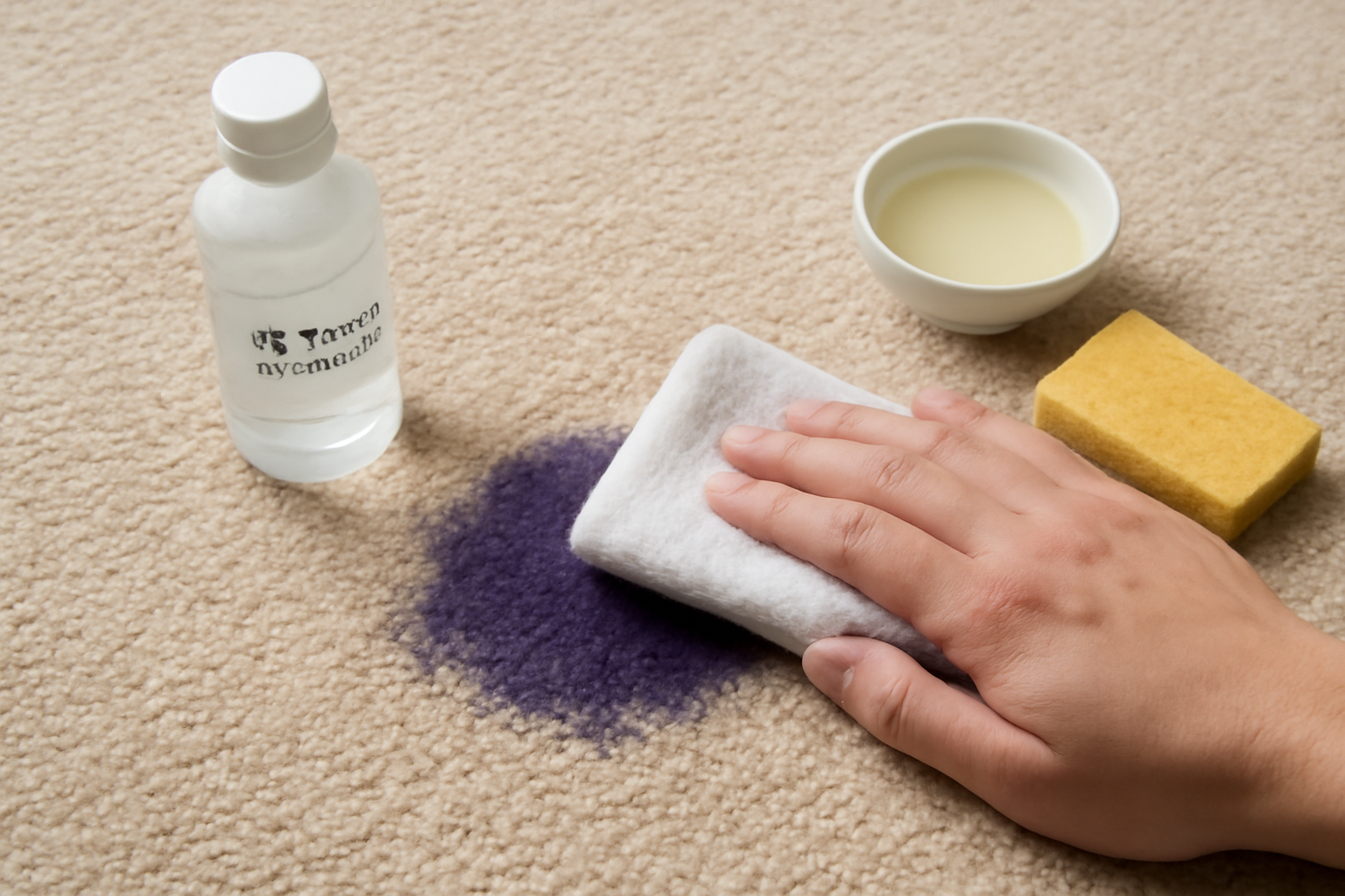 How to Remove a Fresh Ink Stain from a Wool Carpet illustration