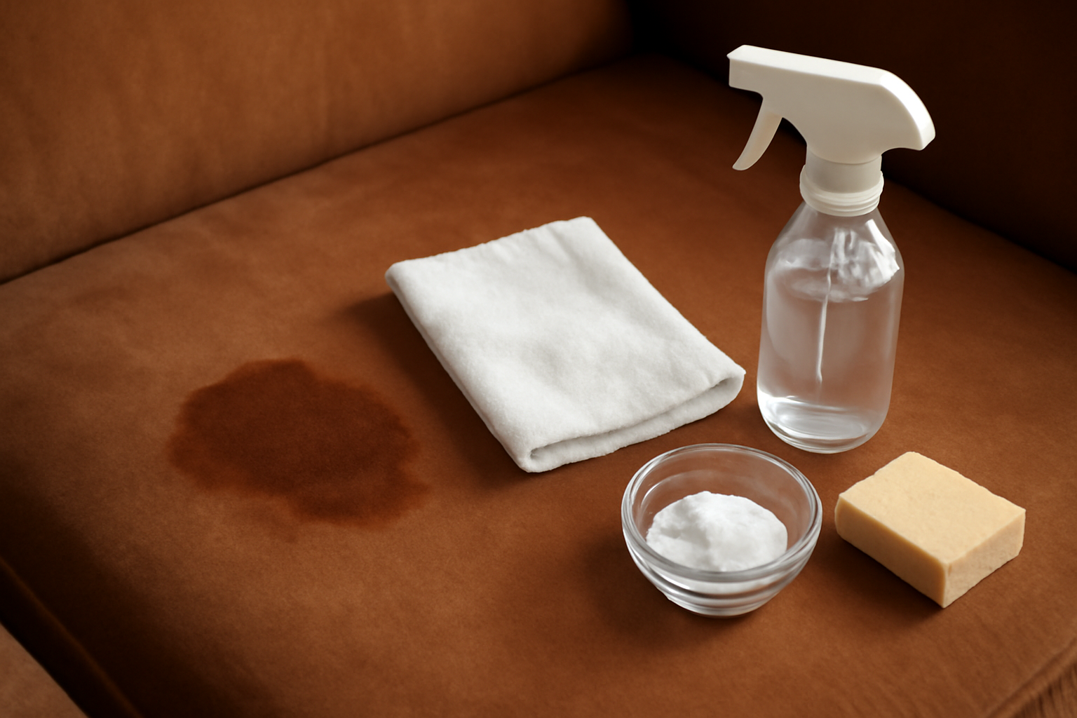 How to Remove a Dried Coffee Stain from a Velvet Couch illustration