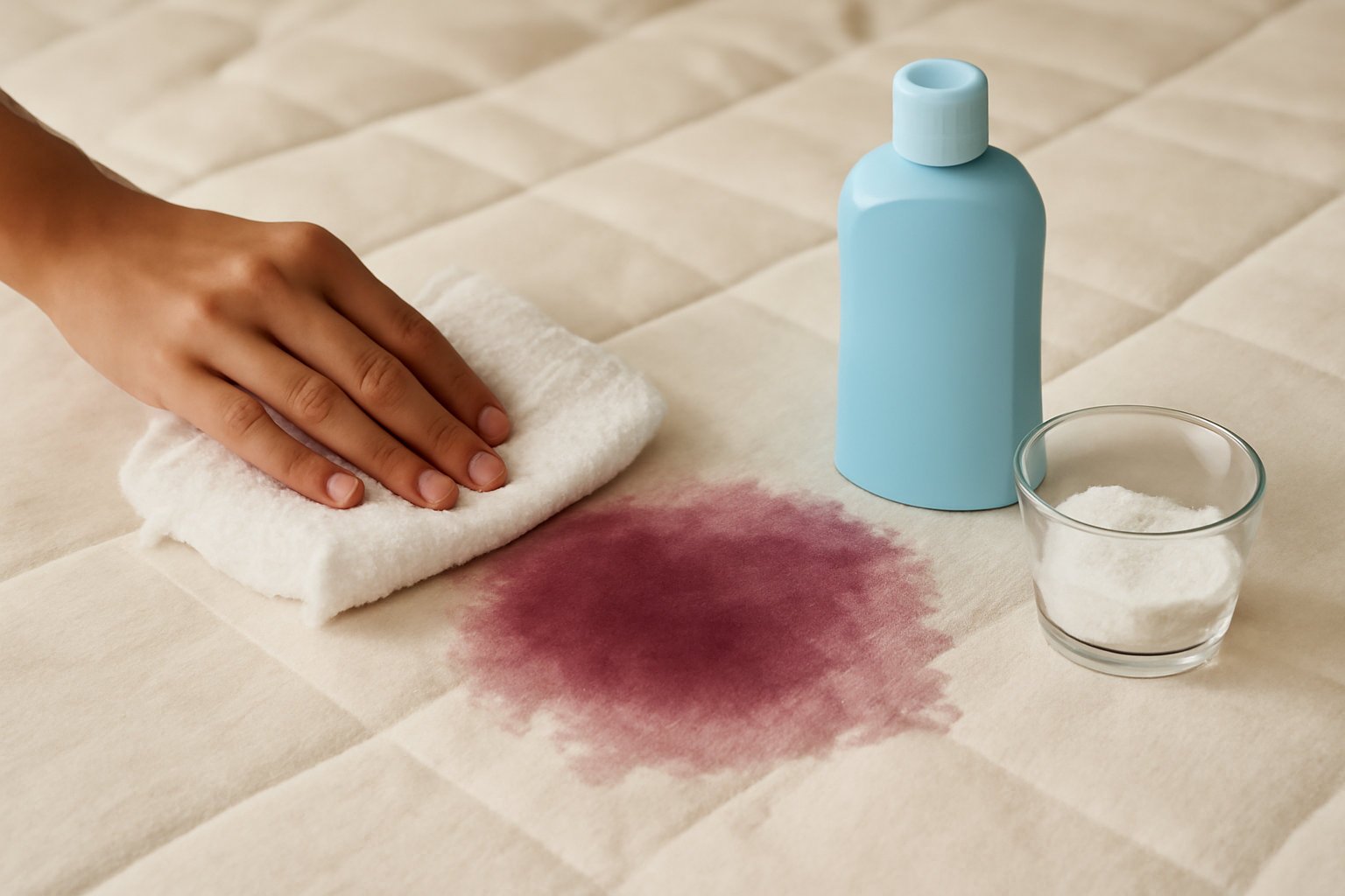 How to Remove a Set-In Red Wine Stain from a Cotton Mattress illustration