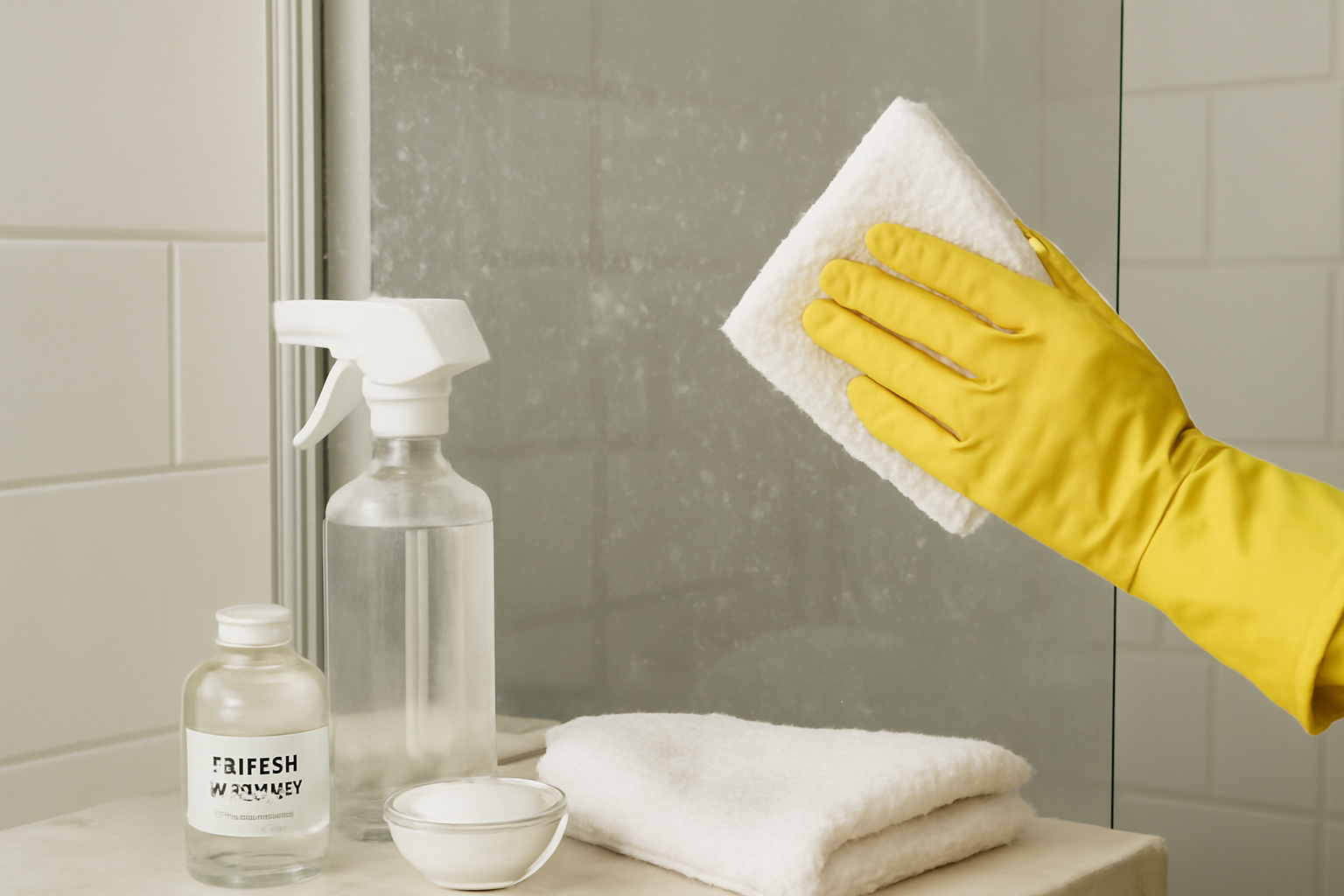 How to Remove Hard Water Spots from a Glass Shower Door illustration
