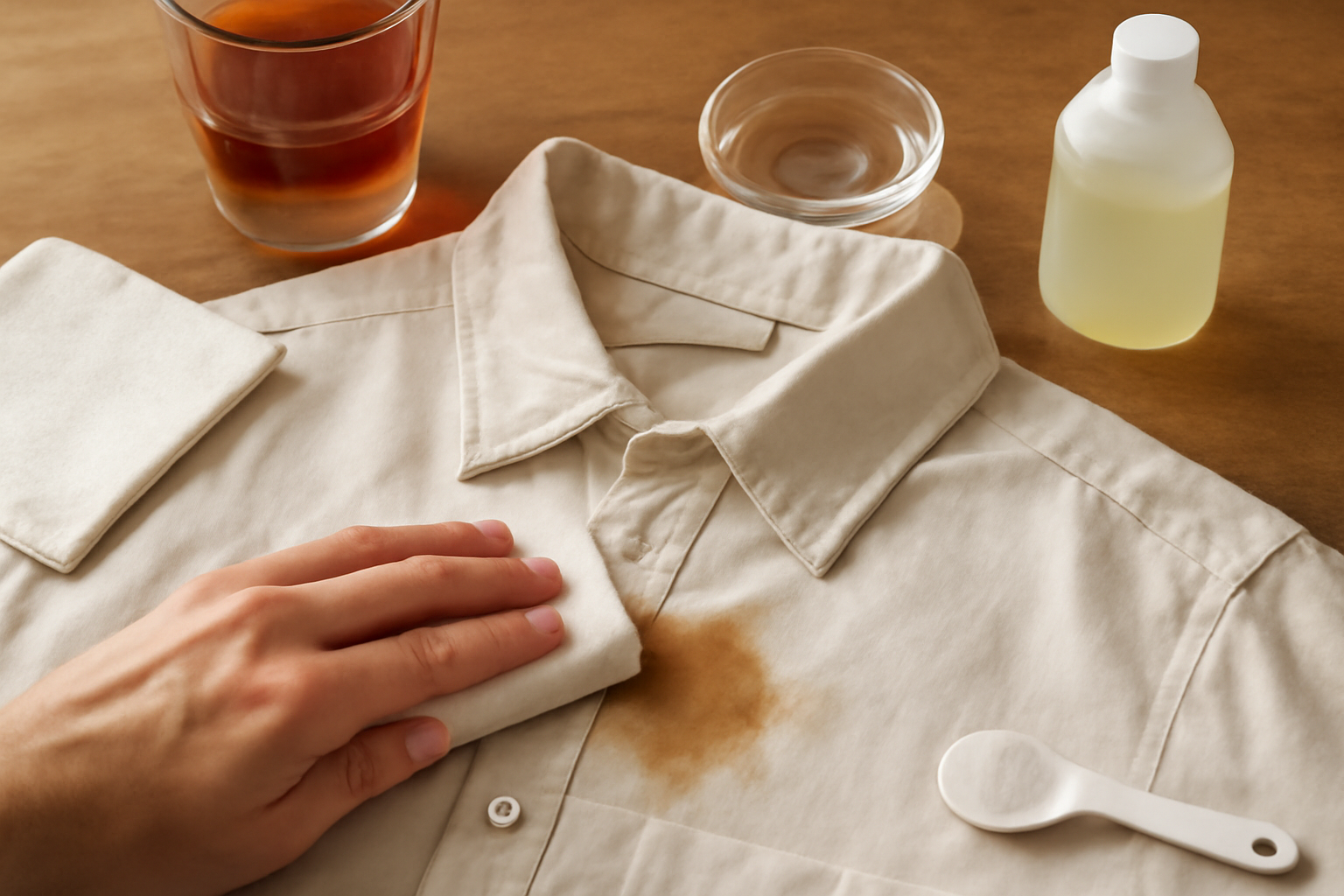 How to Remove a Fresh Tea Stain from a Cotton Shirt illustration