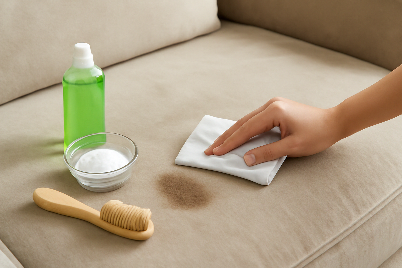 How to Remove a Set-In Grease Stain from a Microfiber Sofa illustration