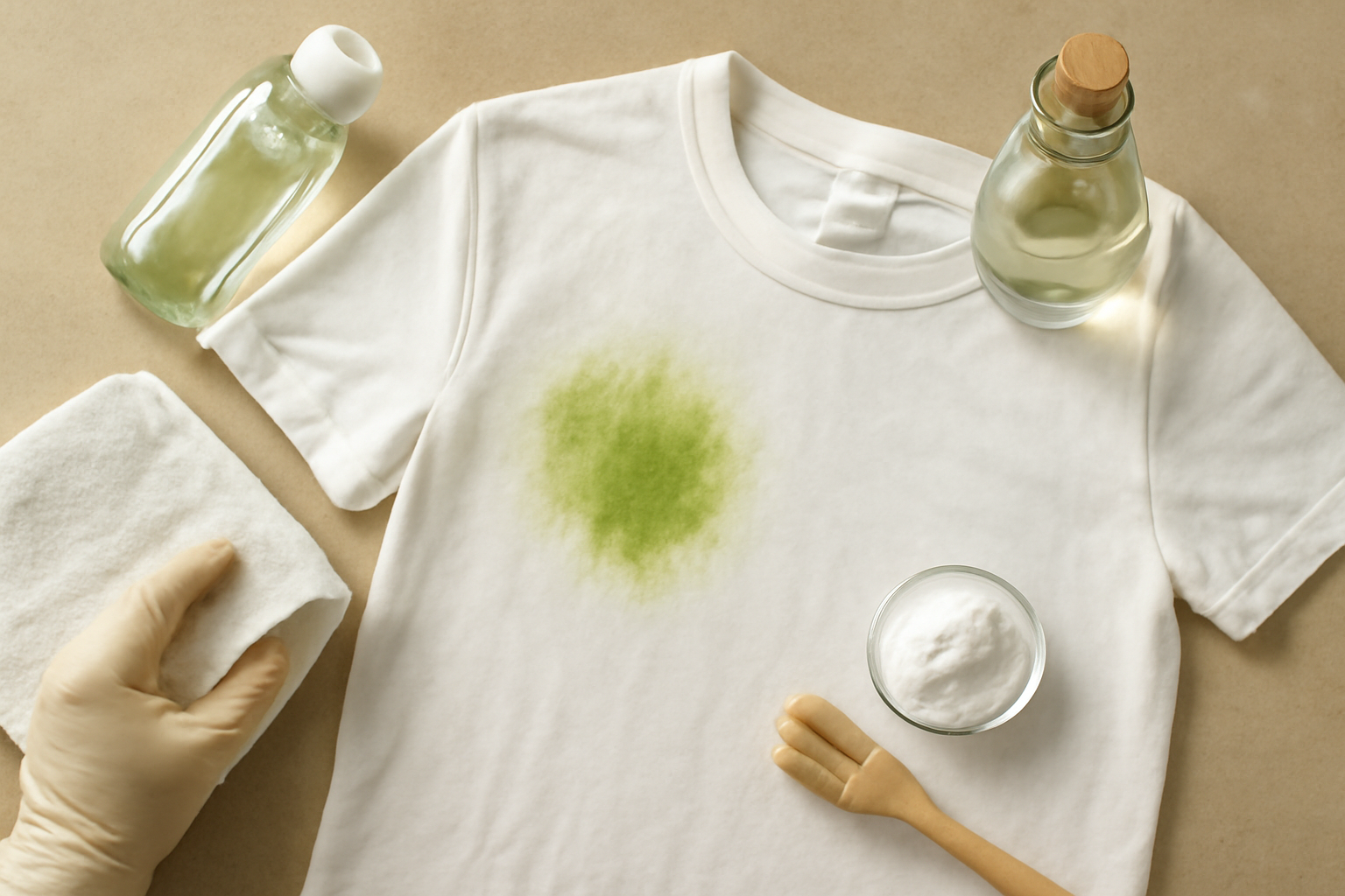 How to Remove a Set-In Grass Stain from a Cotton Shirt illustration