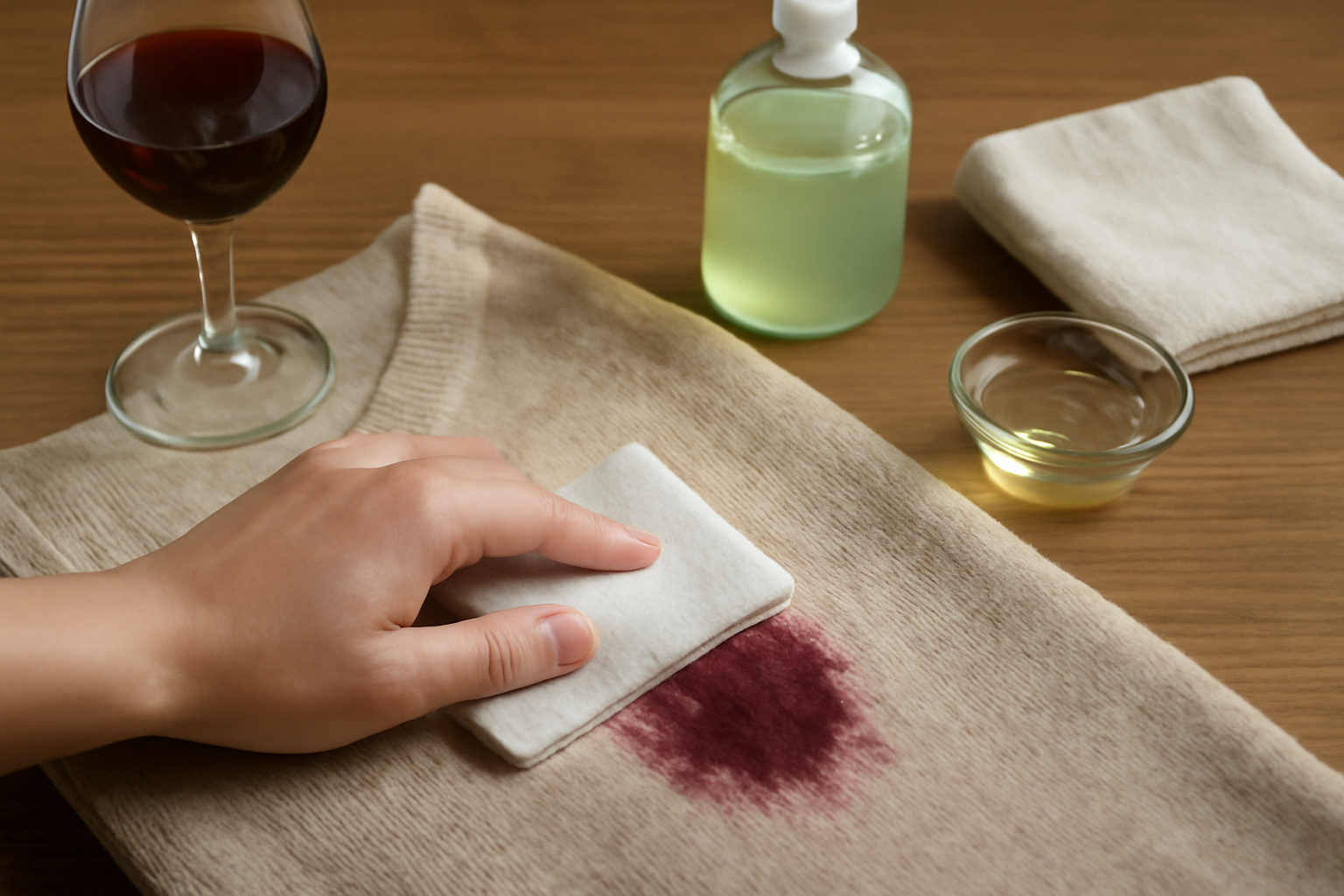 How to Remove a Fresh Red Wine Stain from a Wool Sweater Without Damaging the Fibers illustration