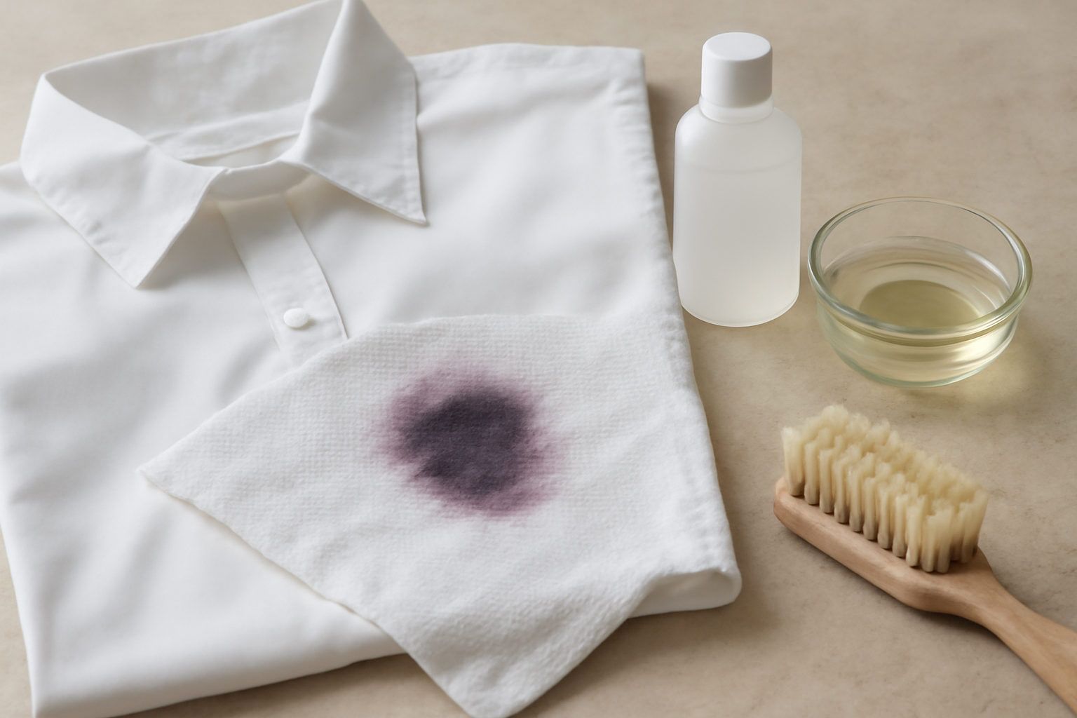 How to Remove a Ballpoint Pen Ink Stain from a Polyester Shirt illustration