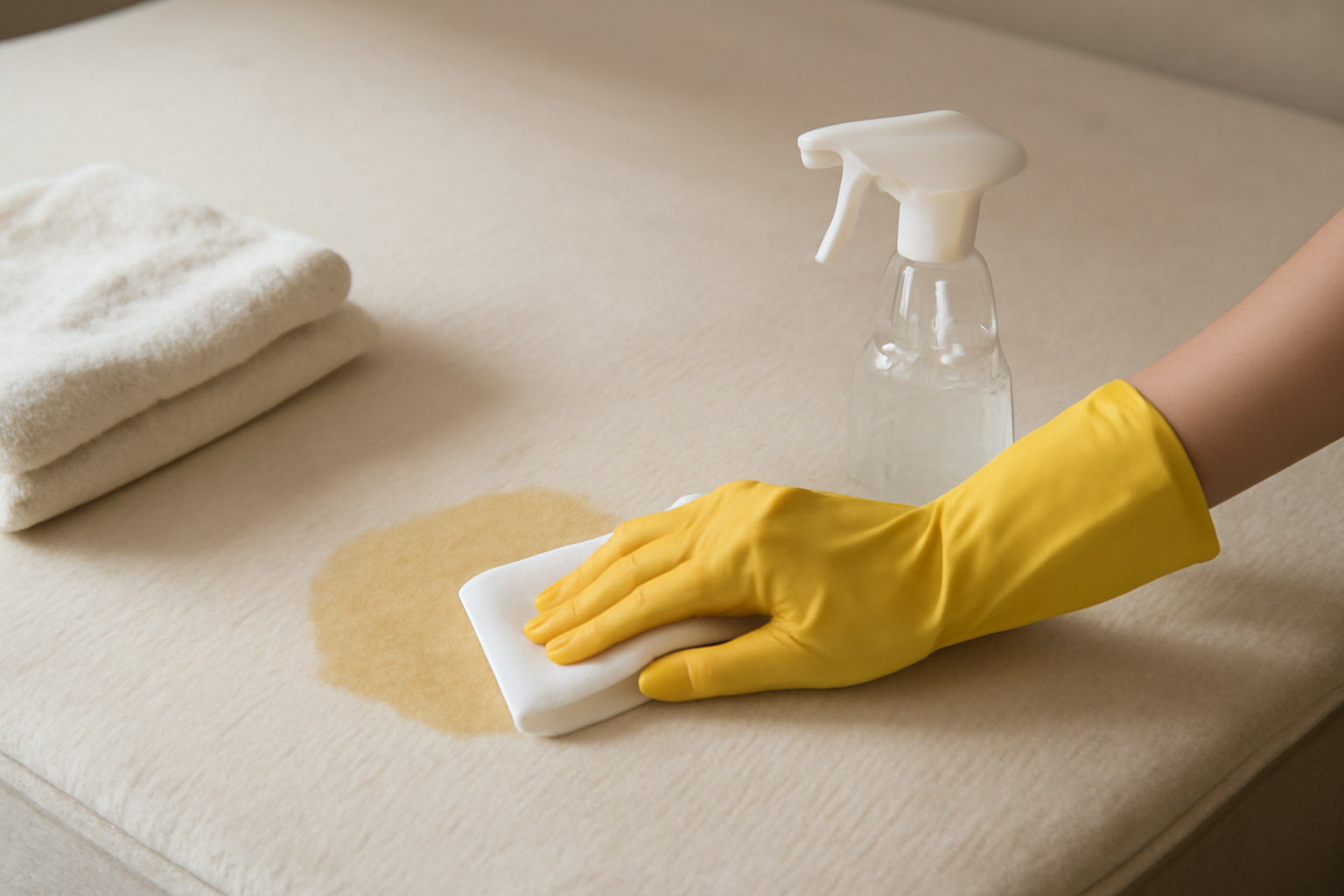 How to Remove a Fresh Pet Urine Stain from a Memory Foam Mattress illustration