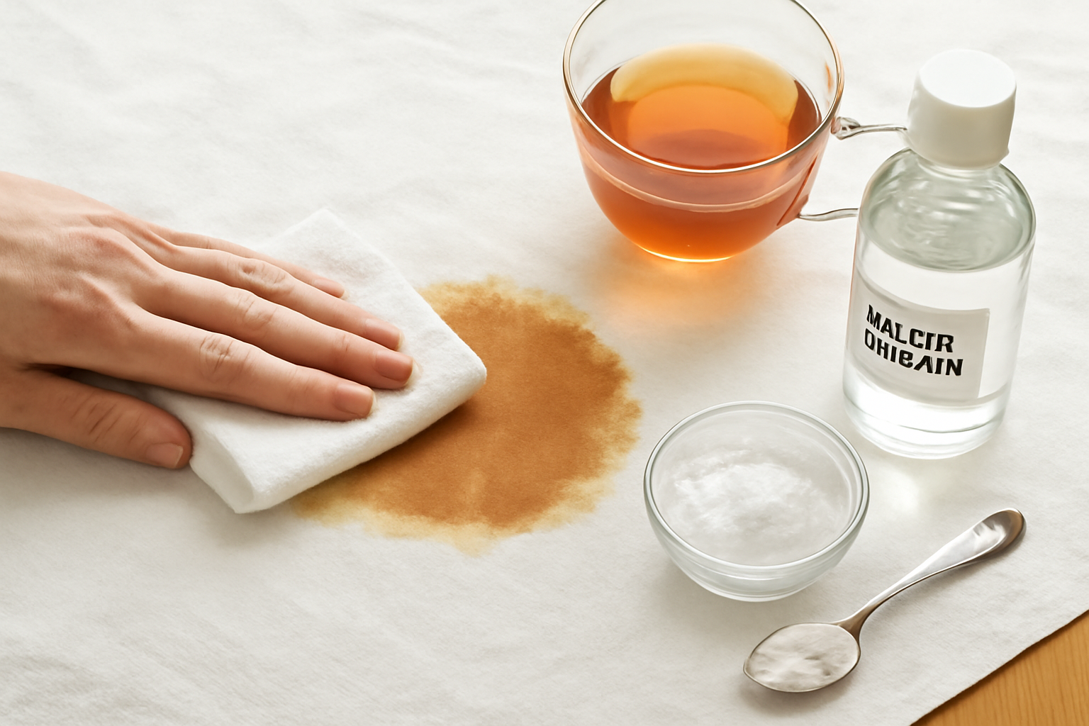 How to Remove a Dried Tea Stain from a Cotton Tablecloth illustration
