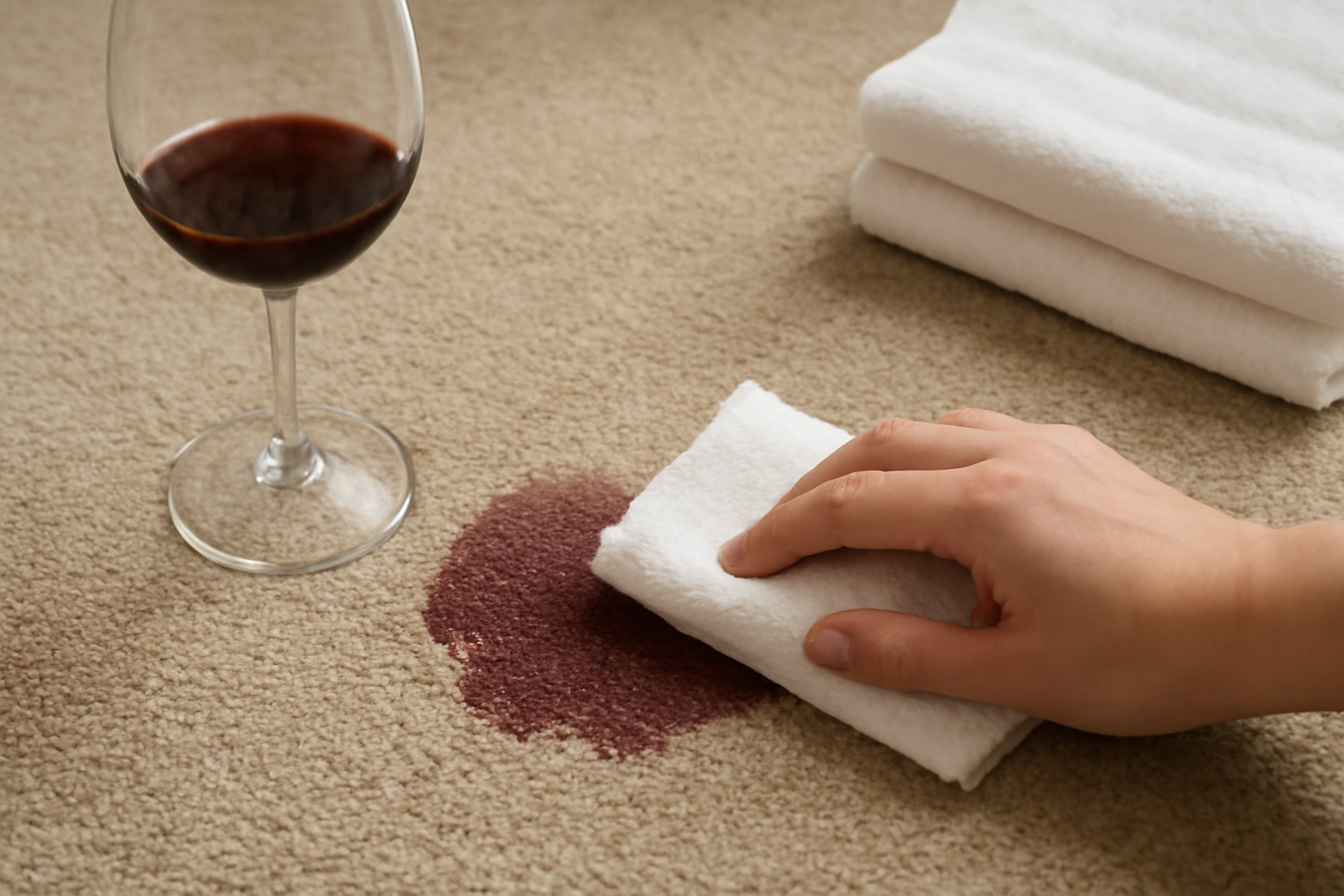 How to Remove a Red Wine Stain from a Wool Carpet illustration