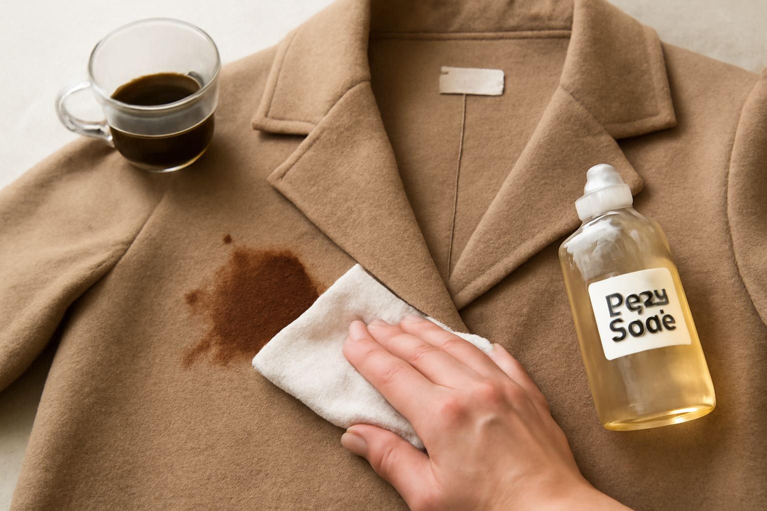 How to Remove a Fresh Coffee Stain from a Wool Coat Without Damaging the Fibers illustration