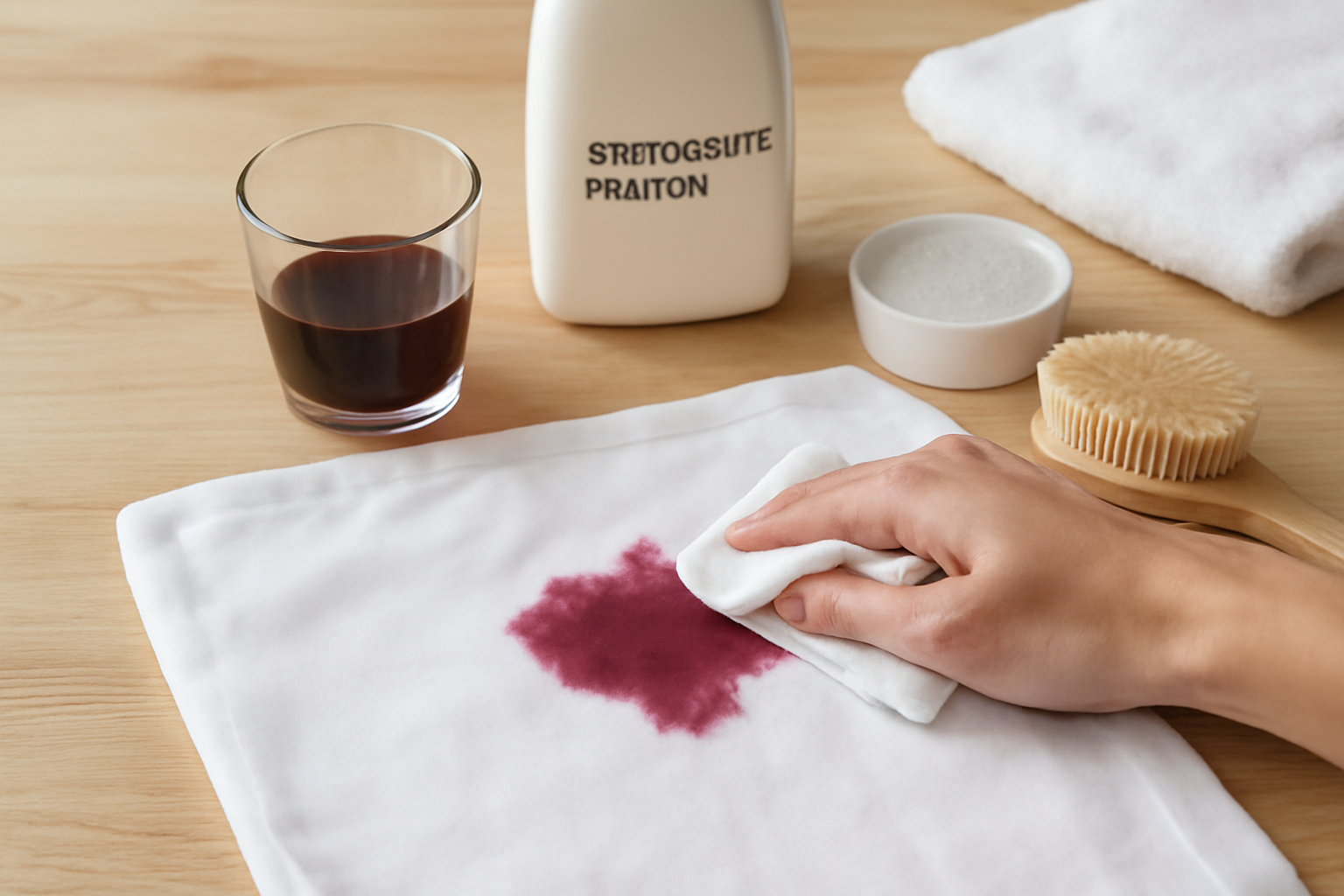 Imagem editorial: Como tirar mancha de corante de roupa branca de algodão: guia para mancha fresca e seca