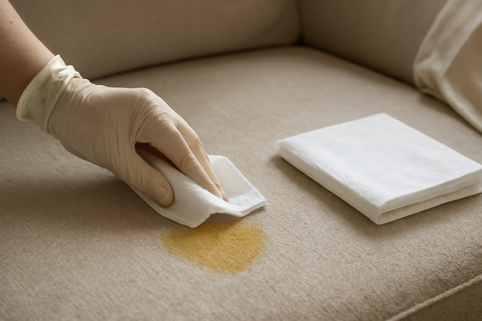 How to Remove a Fresh Pet Urine Stain from a Wool Couch Without Damaging the Fibers illustration