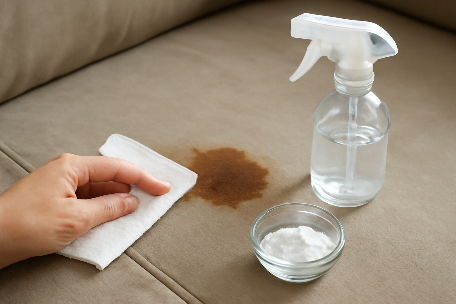 How to Remove a Dried Coffee Stain from a Microfiber Couch illustration