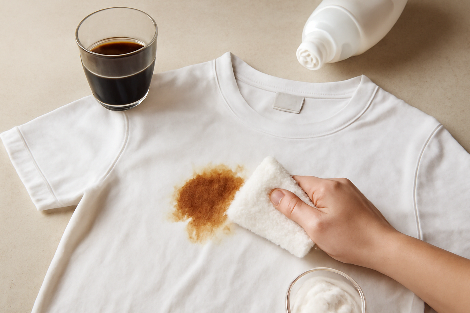 How to Remove a Dried Coffee Stain from a Cotton Shirt illustration