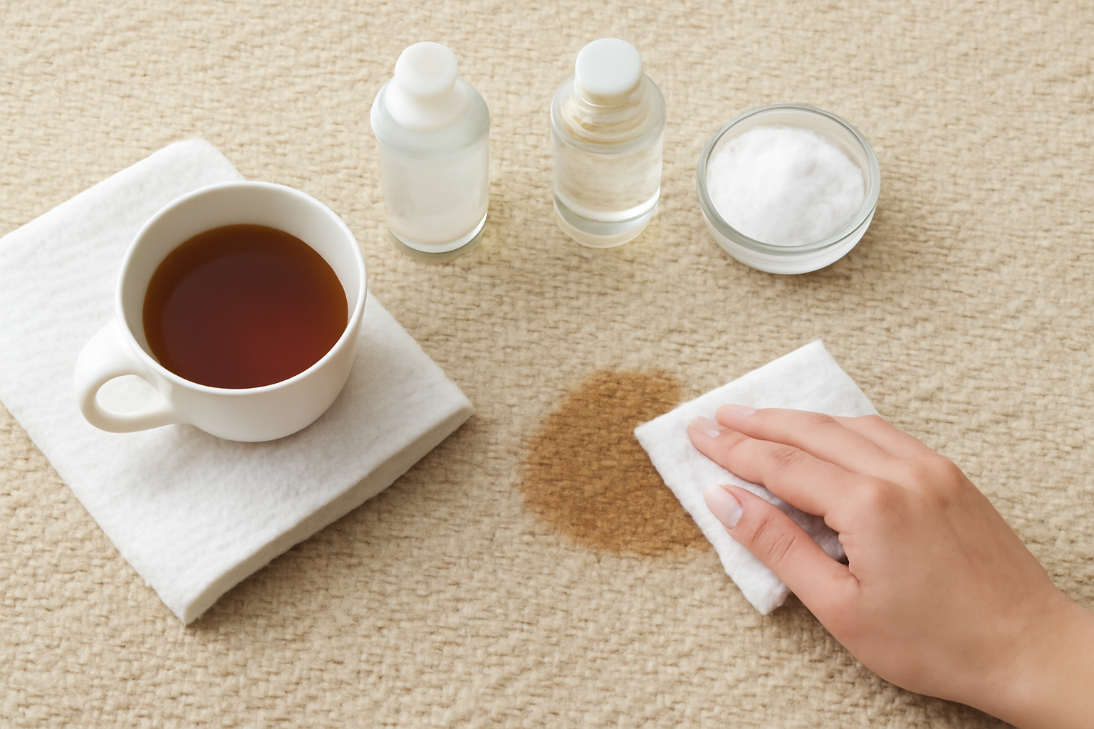 How to Remove a Dried Tea Stain from a Wool Rug illustration